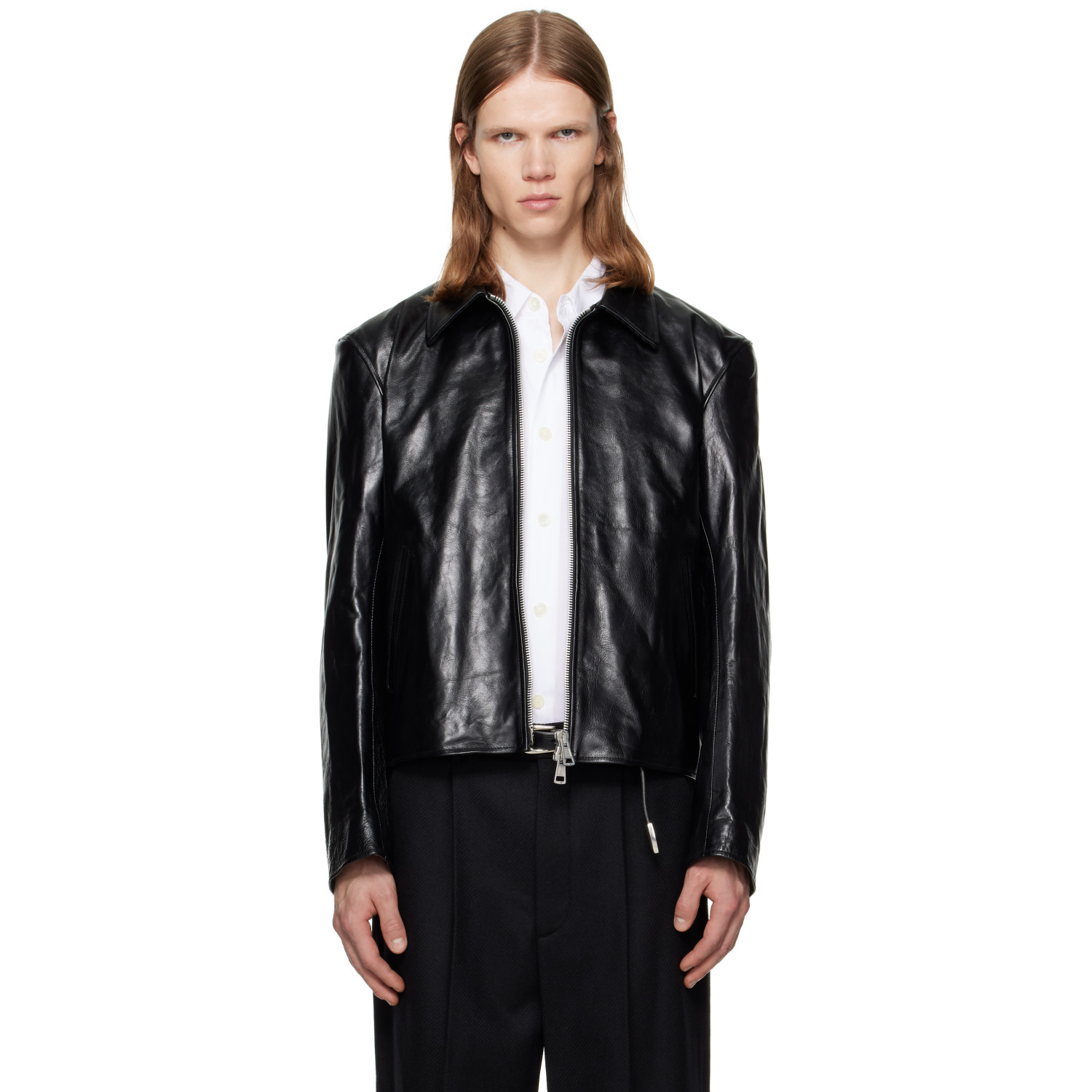 OUR LEGACY Black Mini Leather Jacket