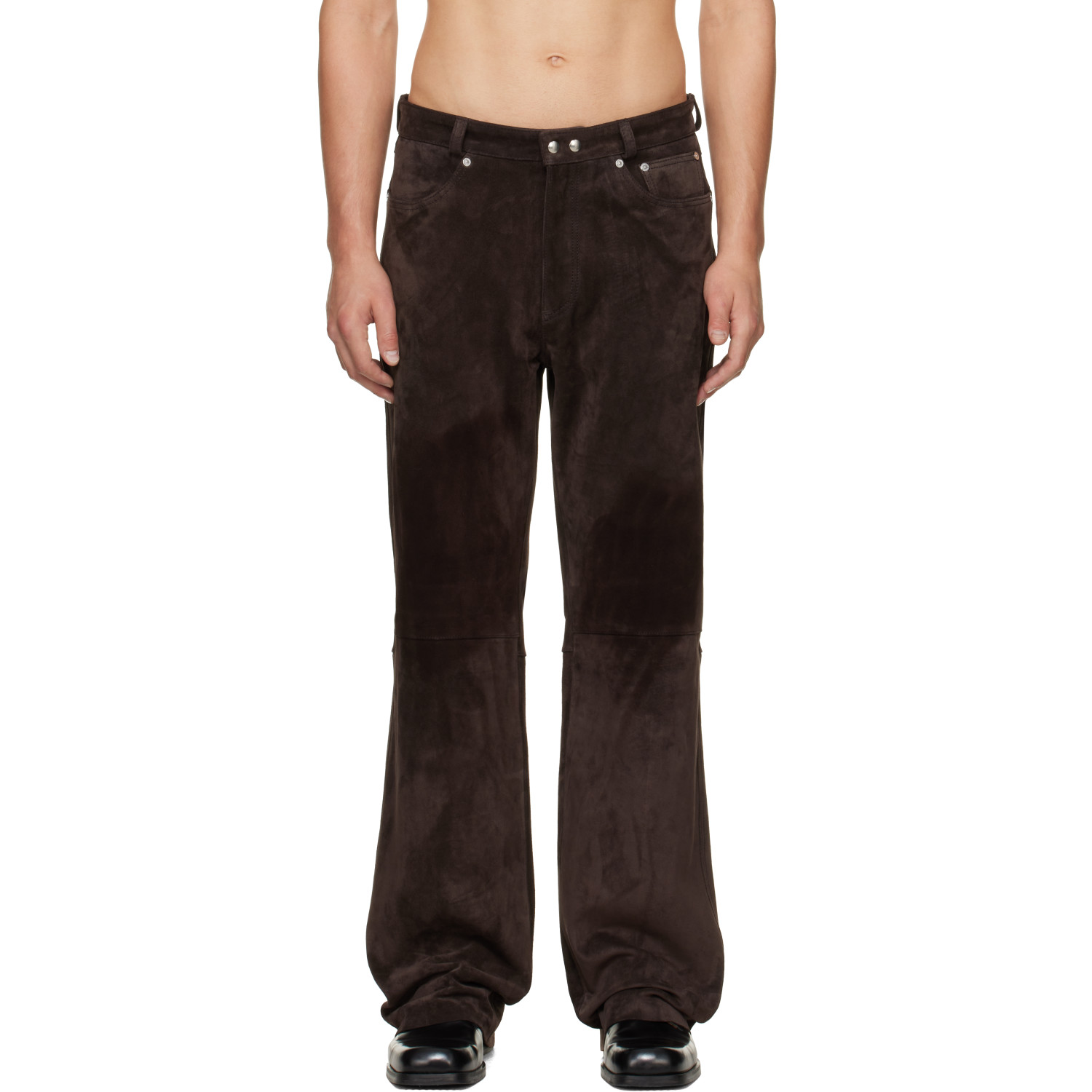 OUR LEGACY Brown Carlson Cut Leather Pants