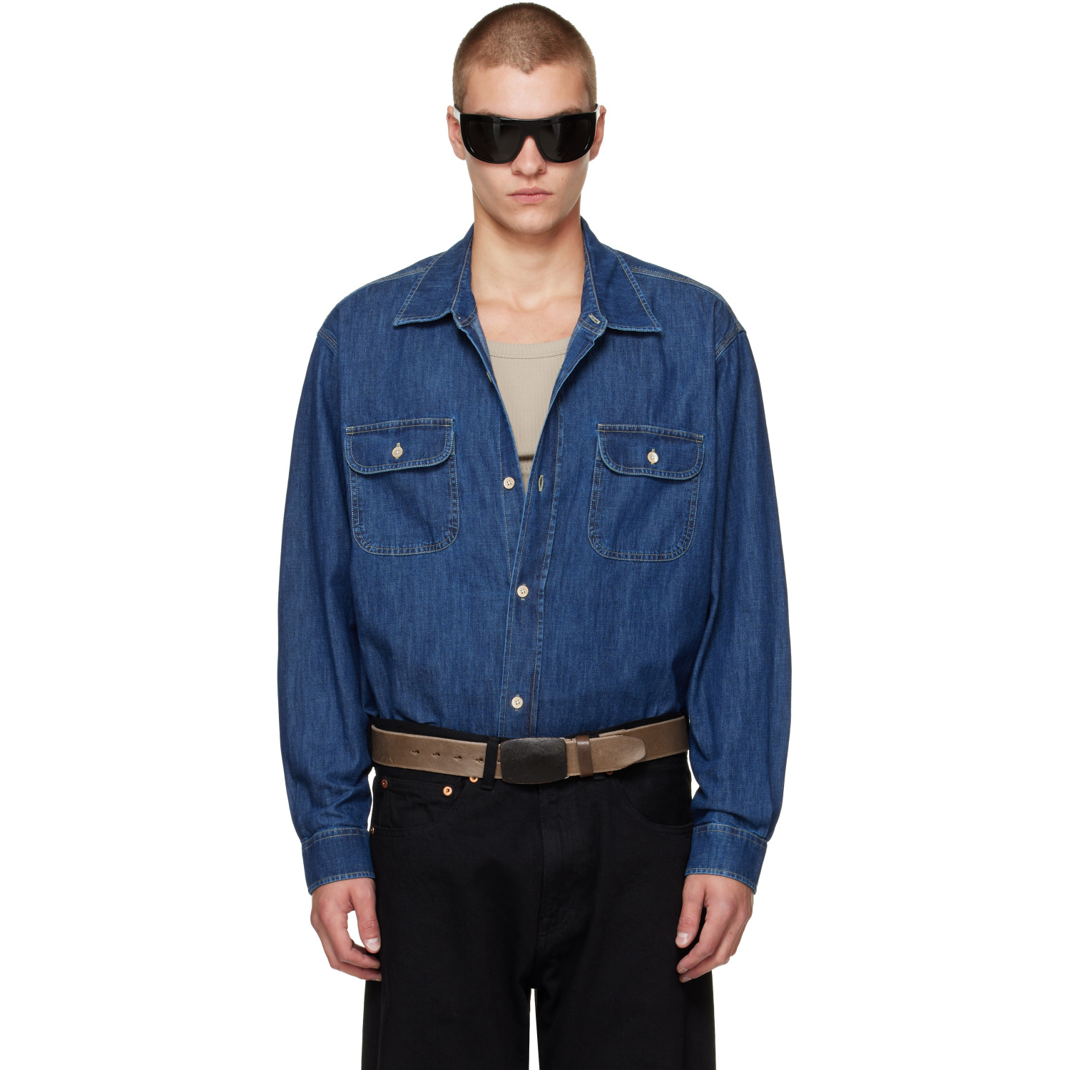 OUR LEGACY Blue Denim Country Shirt