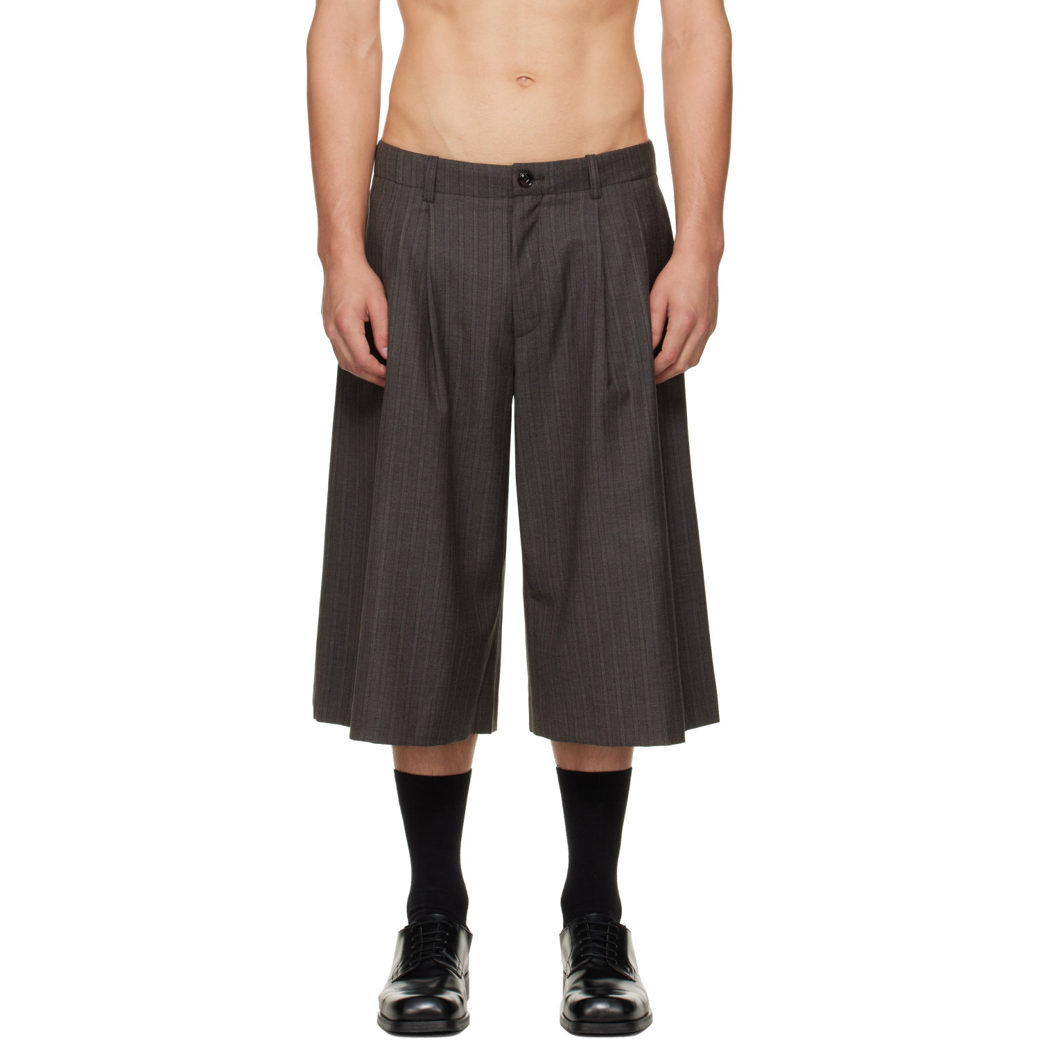 OUR LEGACY Gray Split Shorts