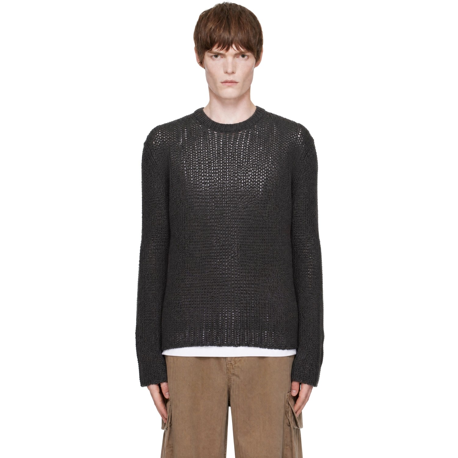 OUR LEGACY Taupe Popover Roundneck Sweater