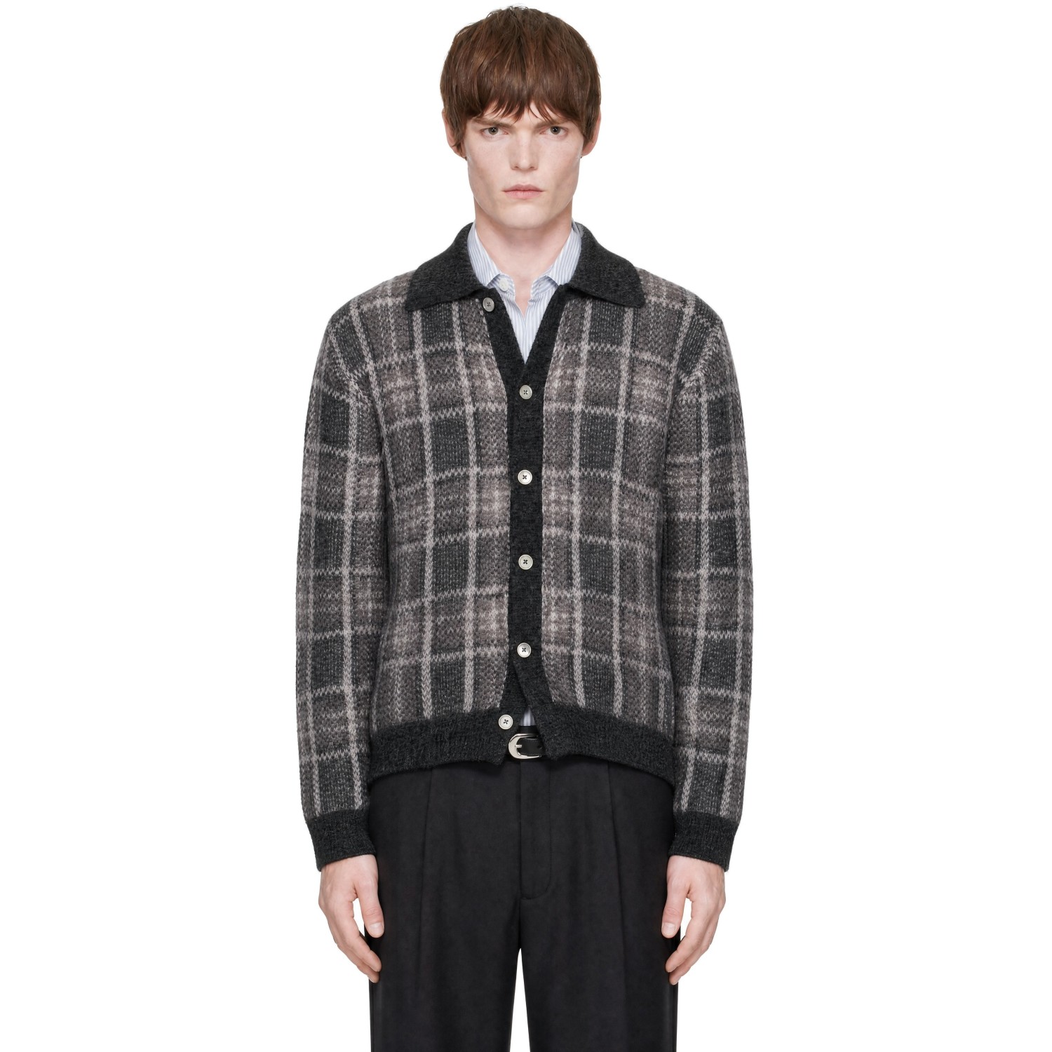 OUR LEGACY Gray Evening Polo Cardigan