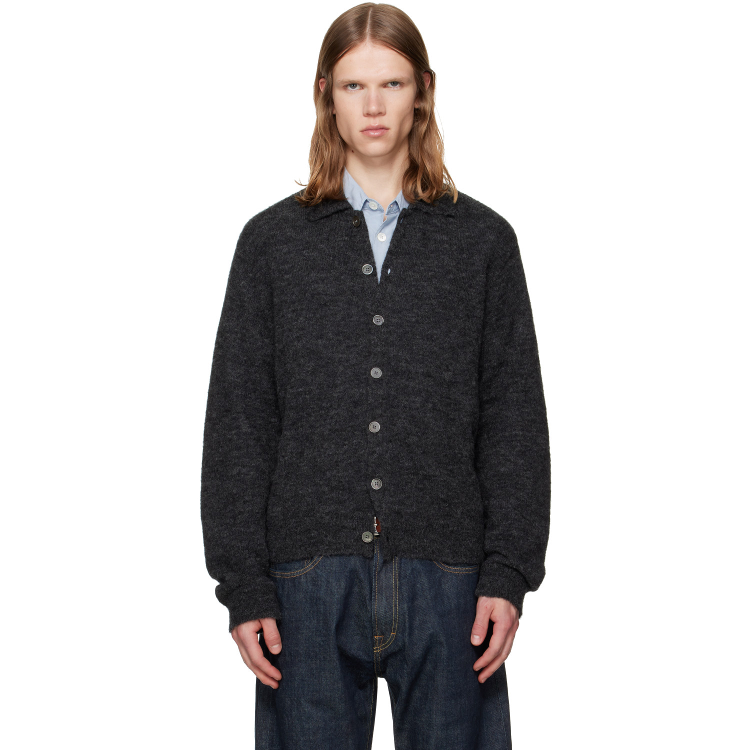 OUR LEGACY Black Evening Polo Cardigan