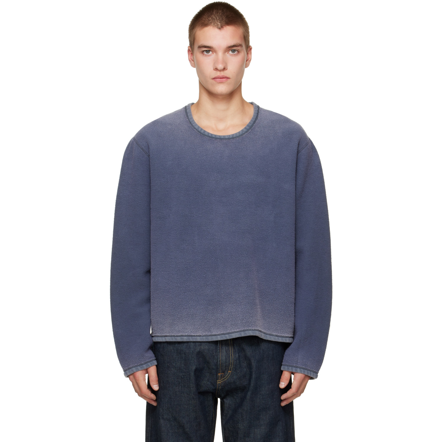 OUR LEGACY Blue Double Lock U Neck Sweatshirt