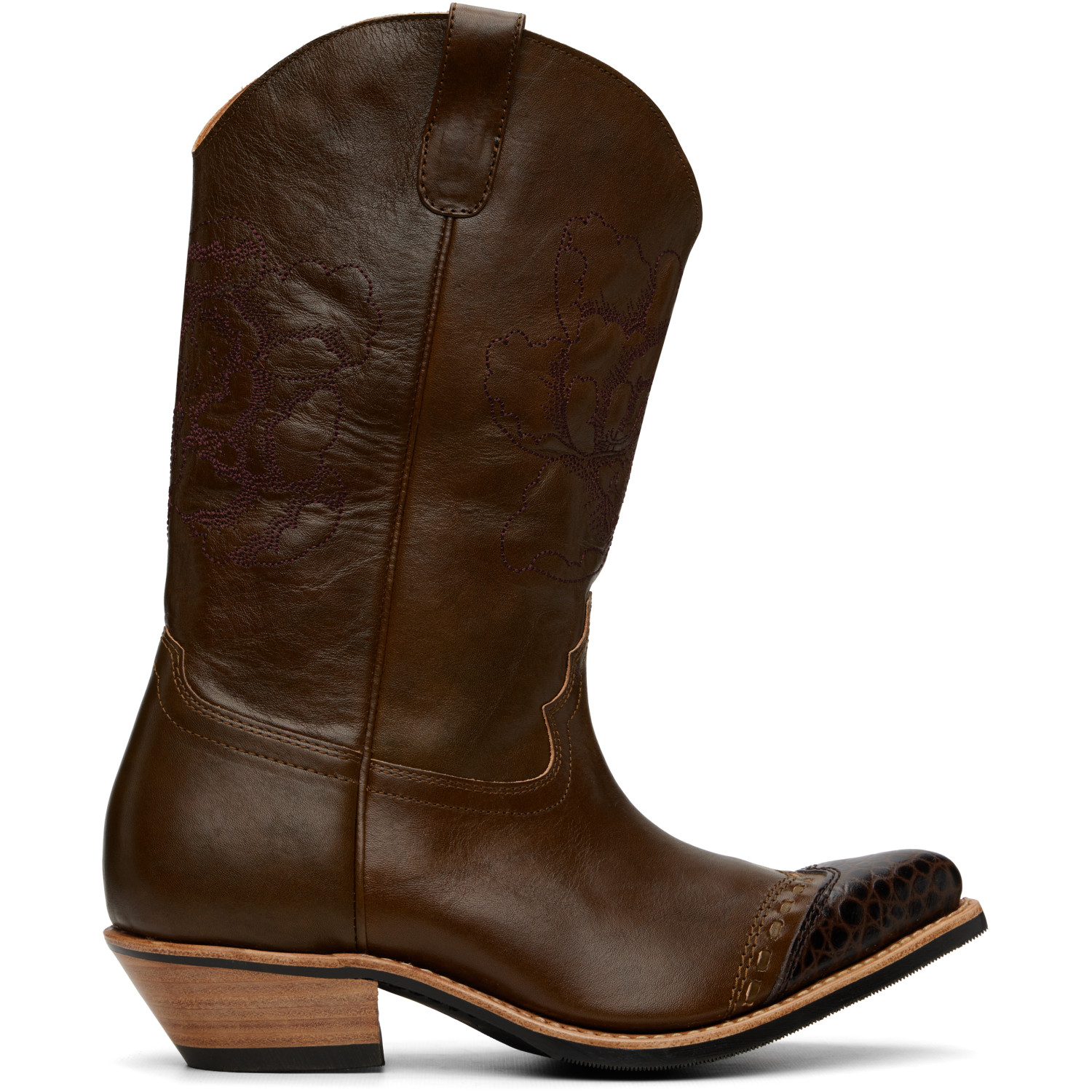 OUR LEGACY Brown Floral Consultant Boots