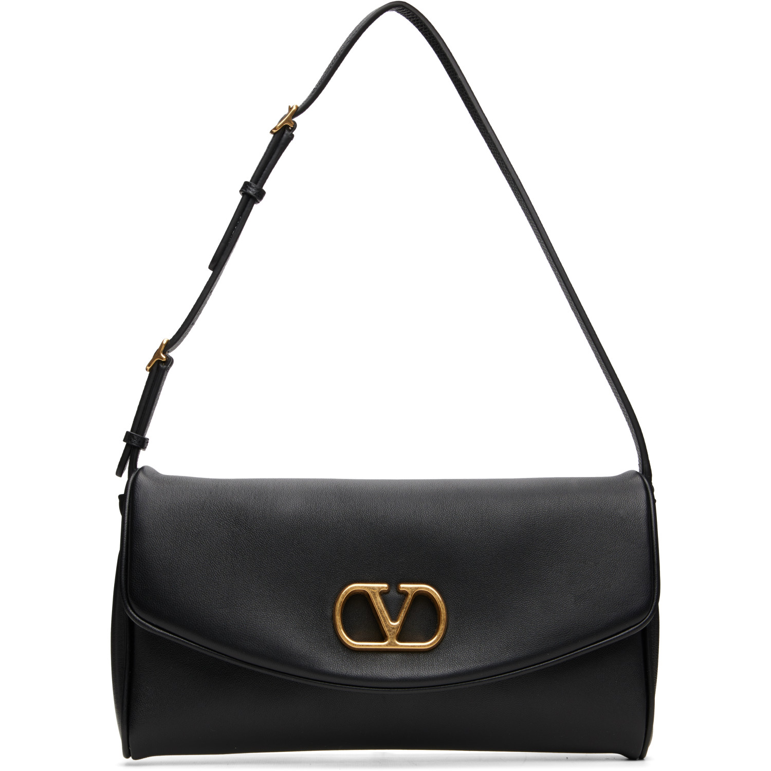 Valentino Garavani Black DeVain Small Nappa Shoulder Bag