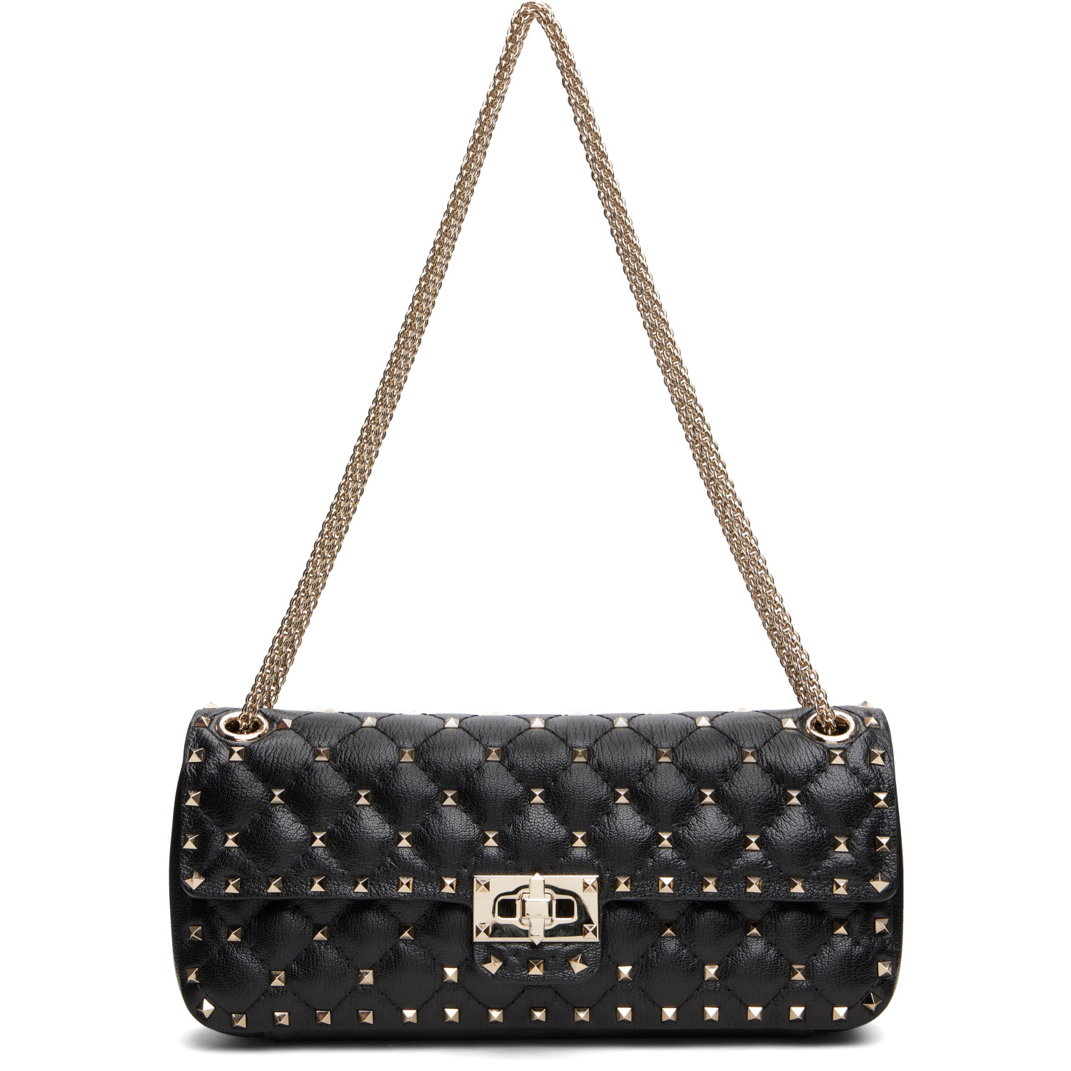 Valentino Garavani Black Rockstud Spike Medium Shoulder Bag