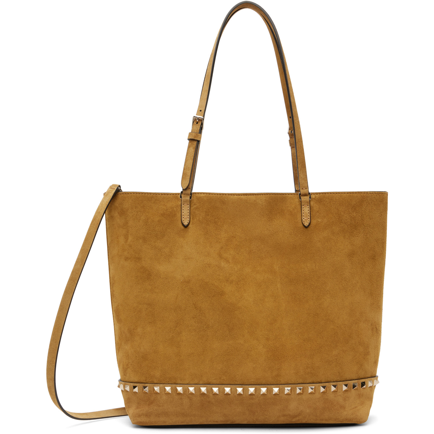Valentino Garavani Tan Rockstud Medium Tote