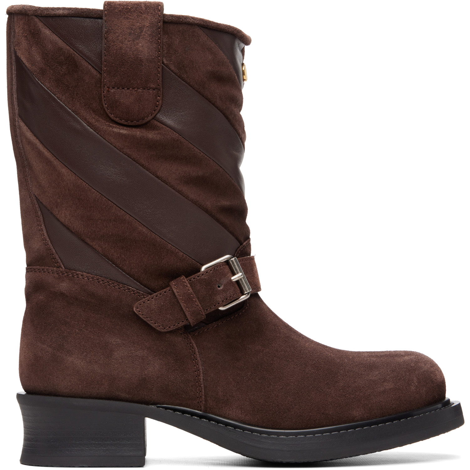 Valentino Garavani Brown Patchwork Nappa Boots