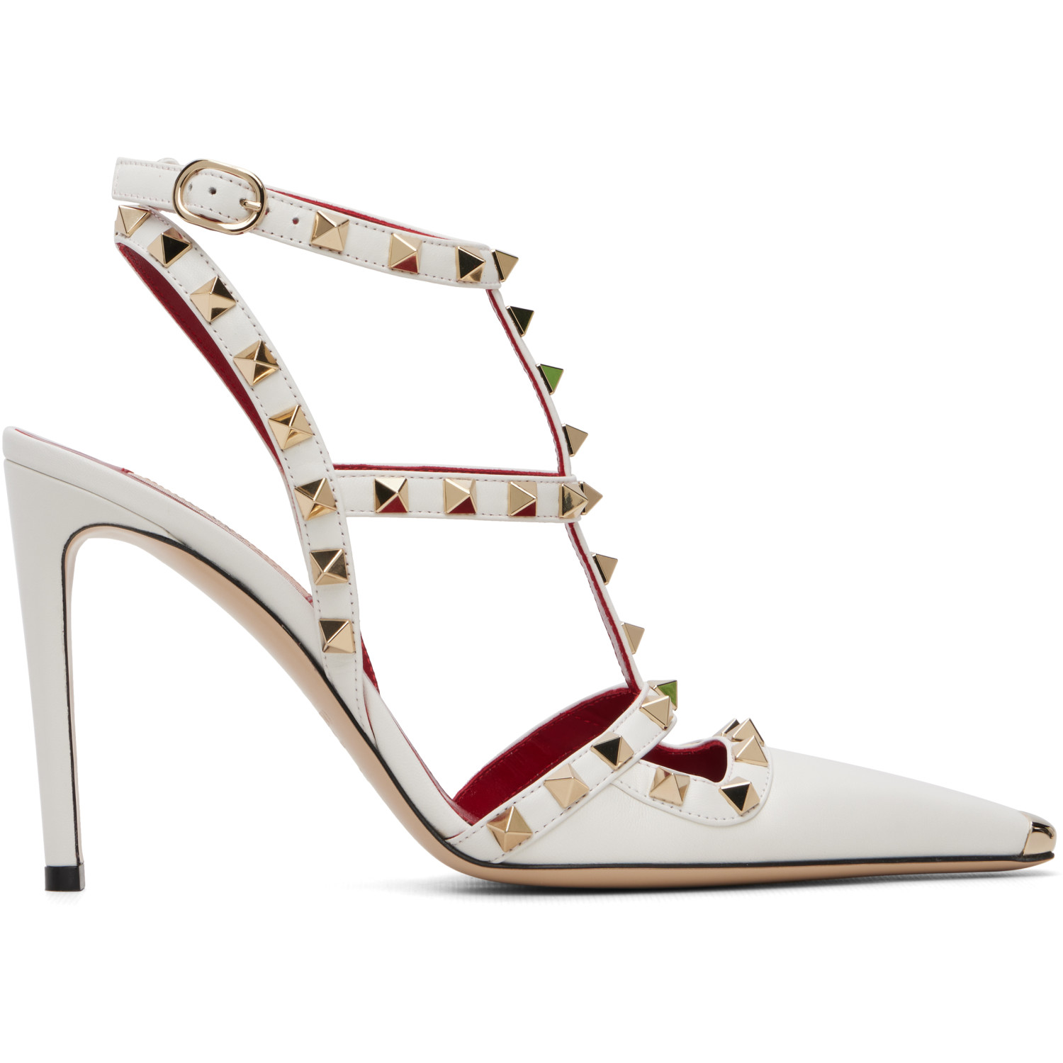 Valentino Garavani White Rockstud 100mm Heels