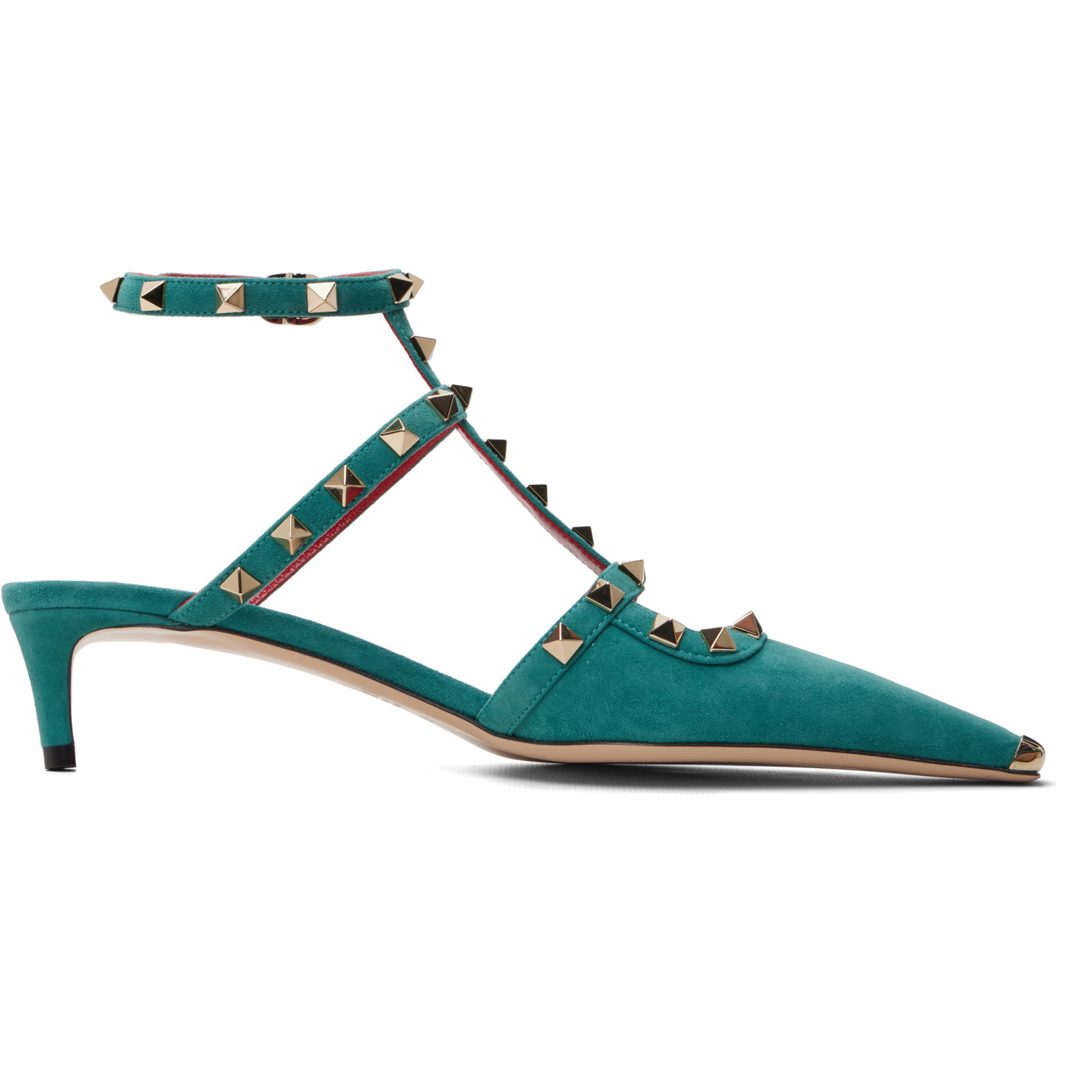 Valentino Garavani Green Rockstud Court 40mm Heels