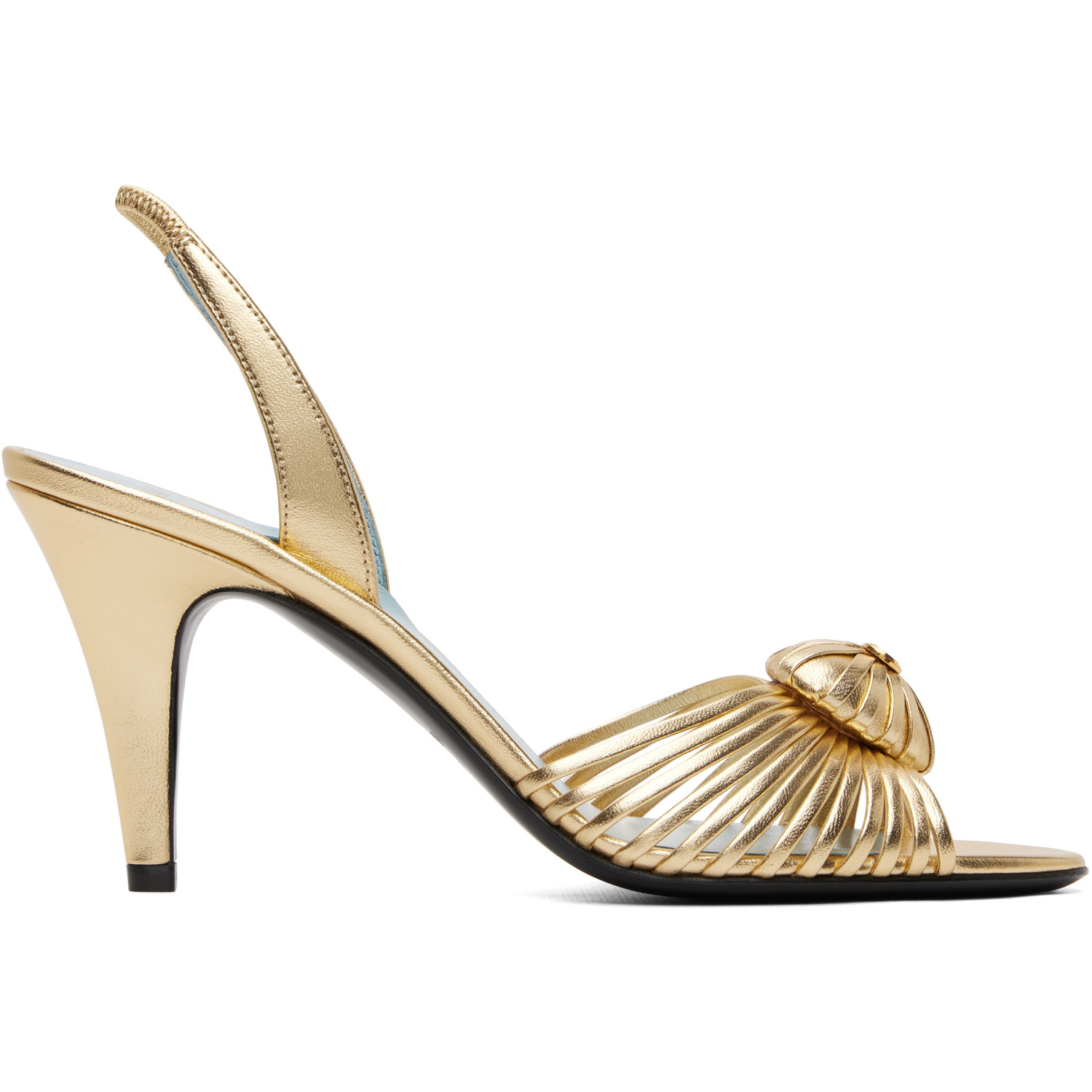 Valentino Garavani Gold Sandal 'Coeur Royal' Heeled Sandals