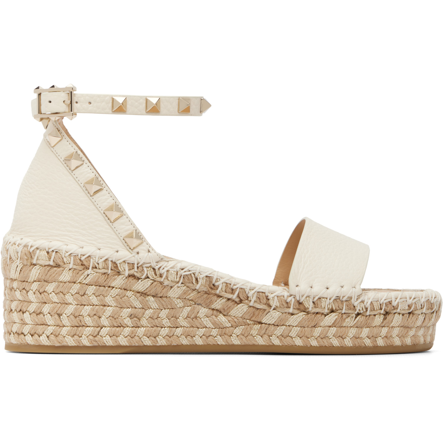 Valentino Garavani Off-White Rockstud Sandals