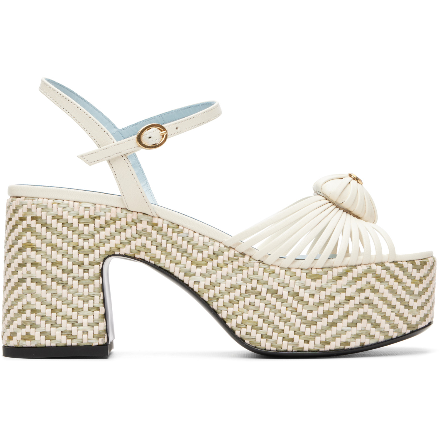 Valentino Garavani Off-White Coeur Royal Laminated Heeled Sandals
