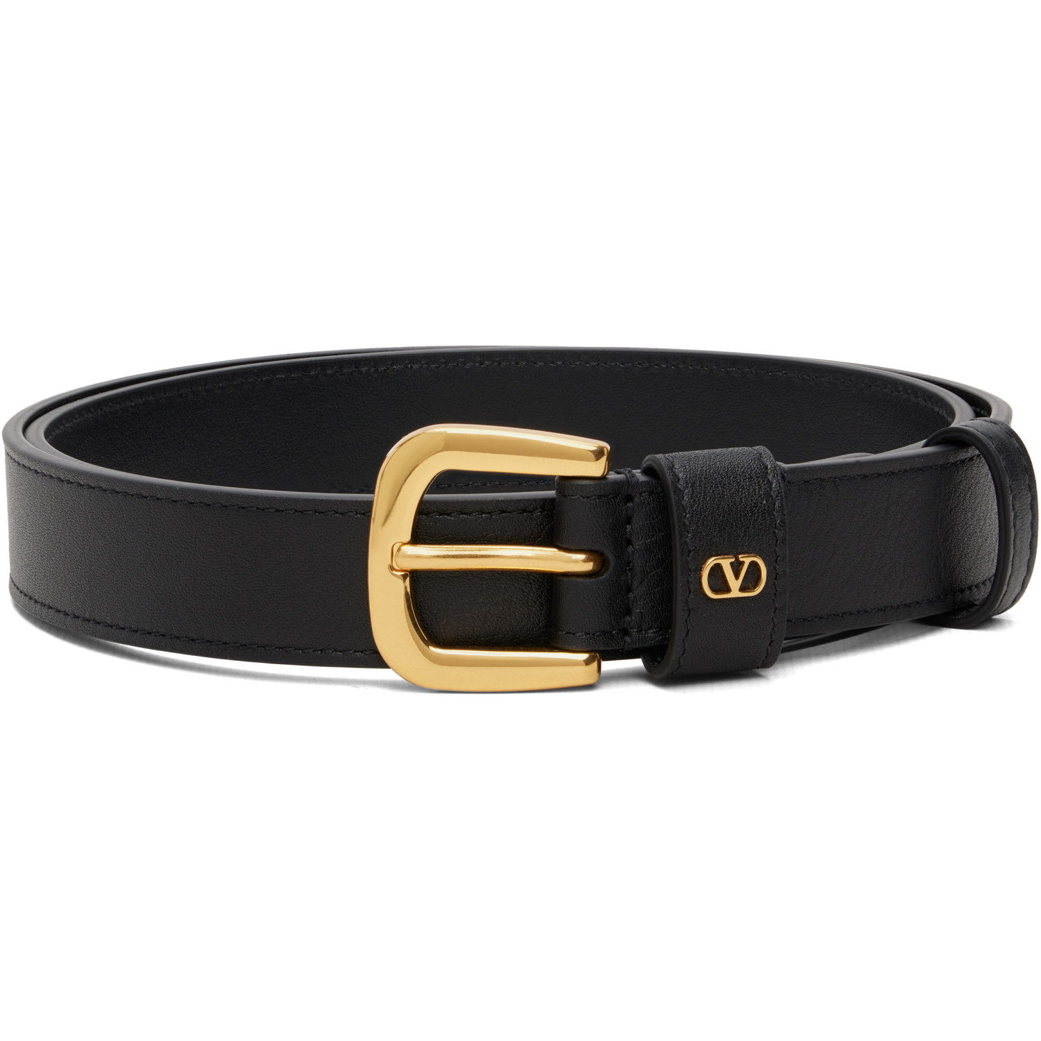 Valentino Garavani Black Mini VLogo Signature Belt