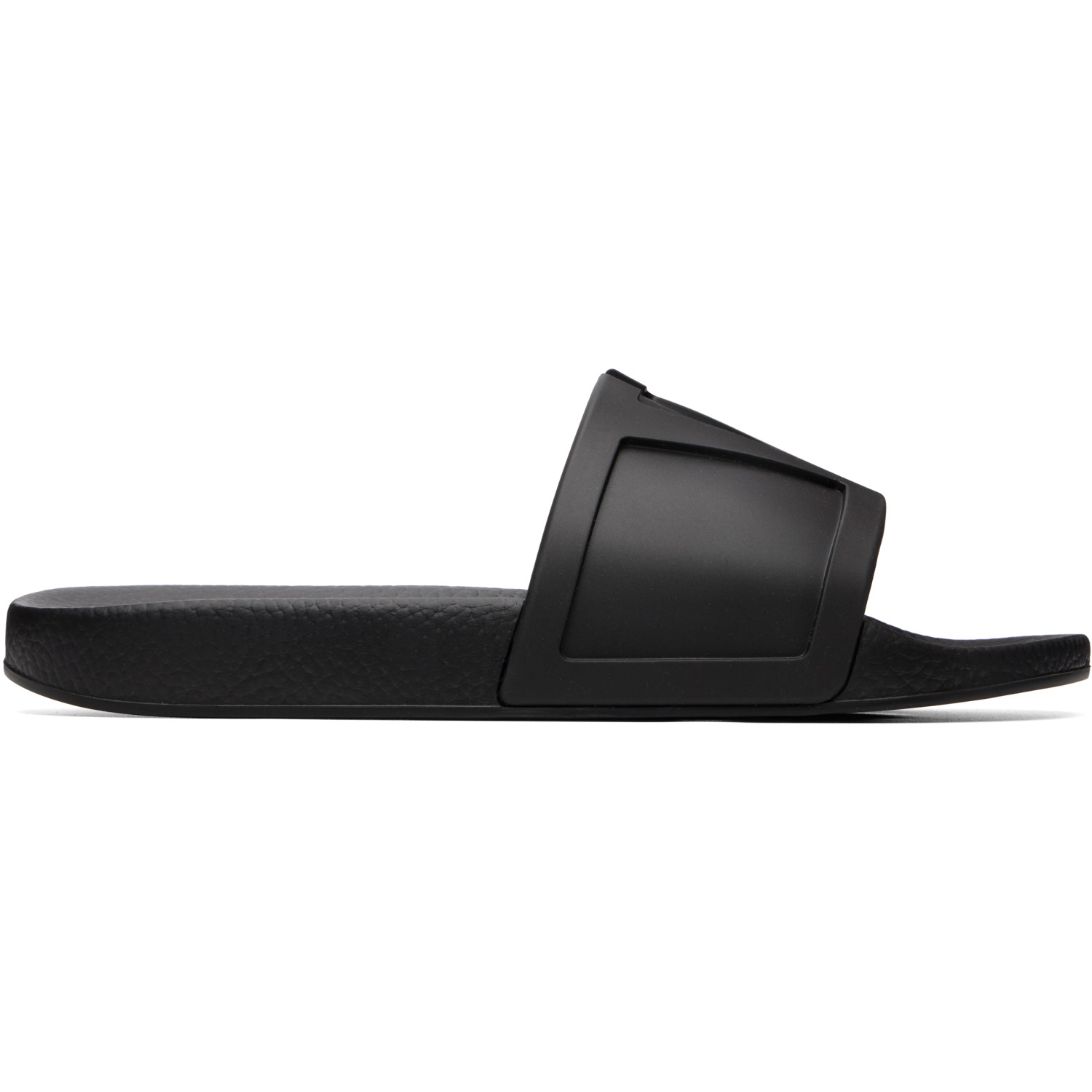Valentino Garavani Black Coolside Rubber Slide Sandals
