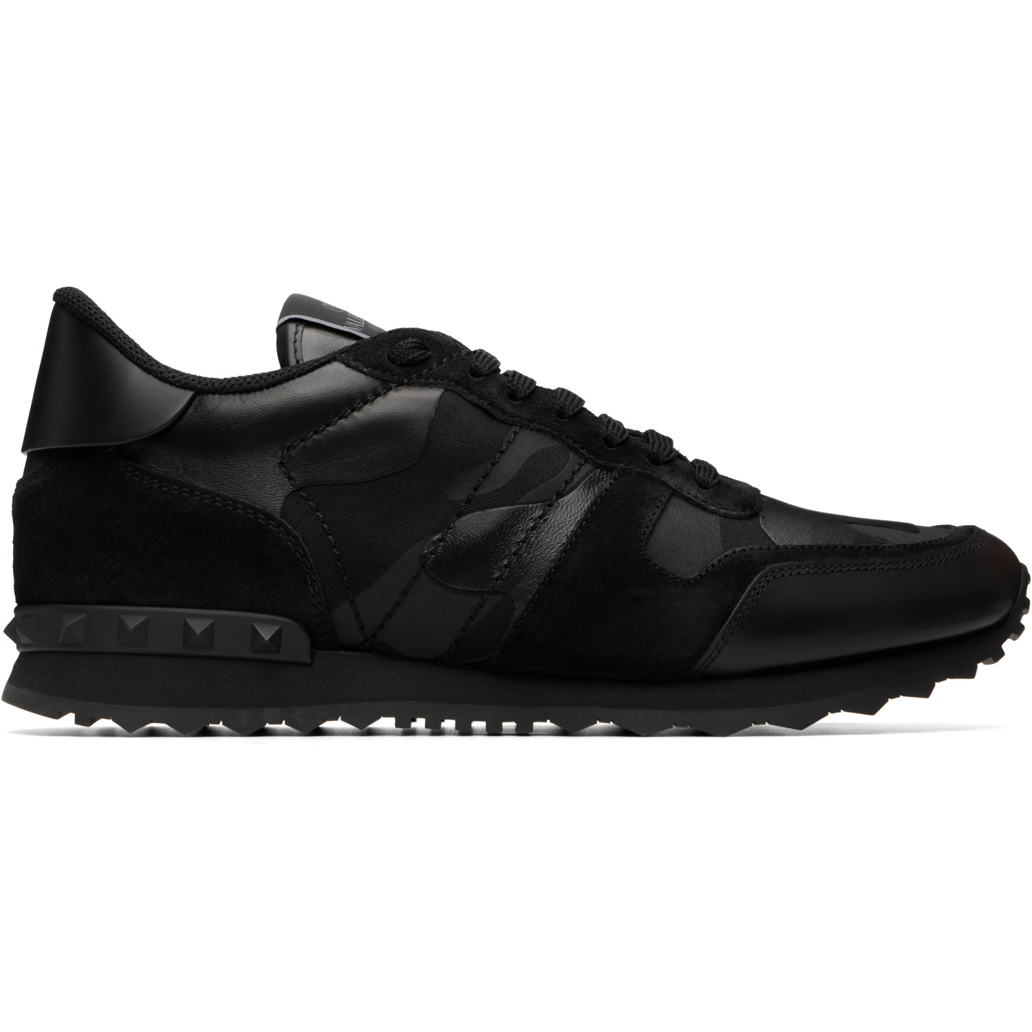 Valentino Garavani Black Camouflage Noir Rockrunner Sneakers
