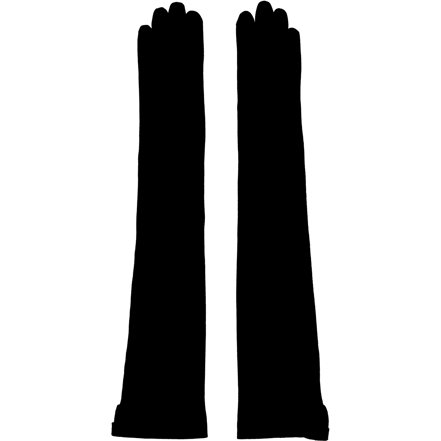 Jean Paul Gaultier Black Long Leather Suede Gloves