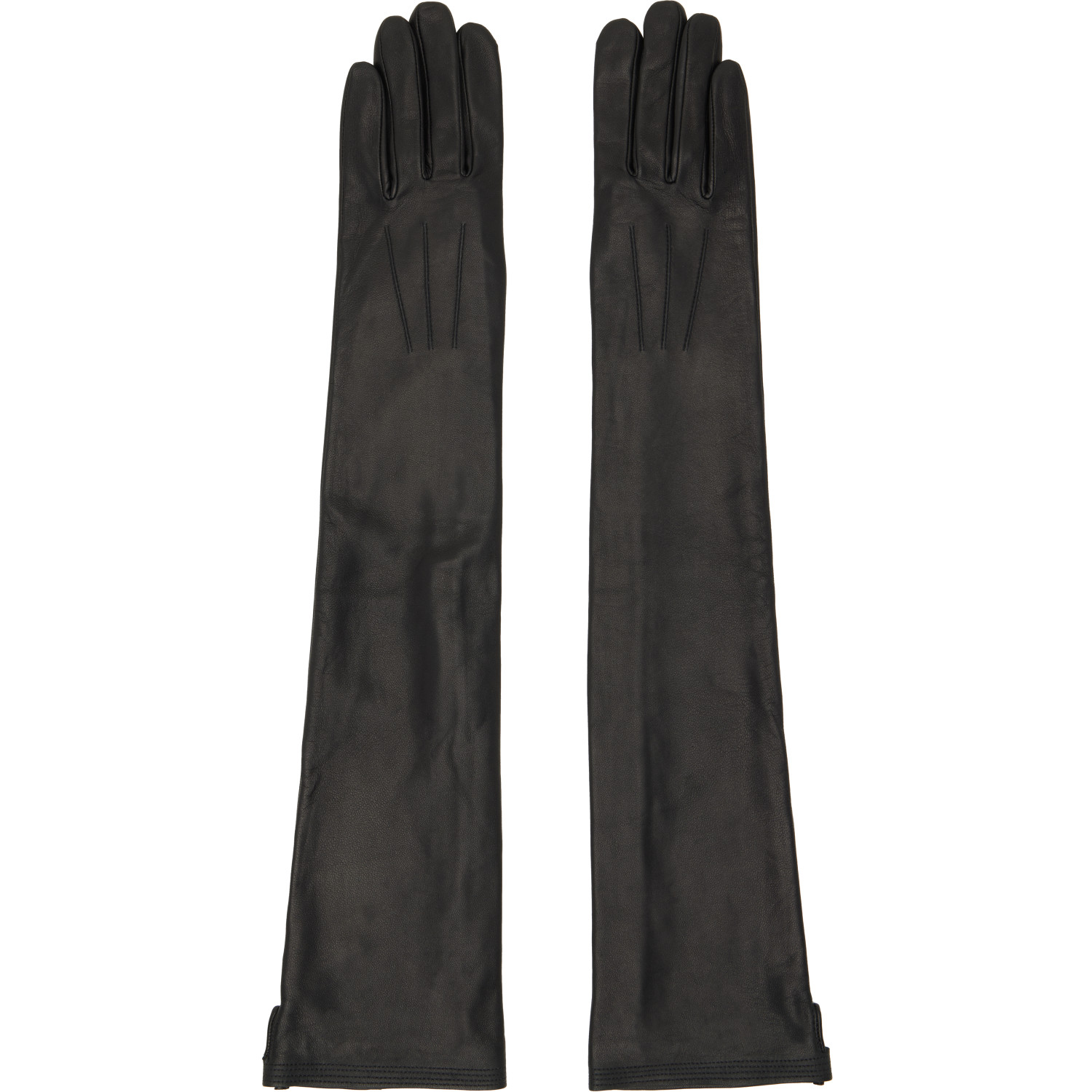 Jean Paul Gaultier Black Long Leather Gloves