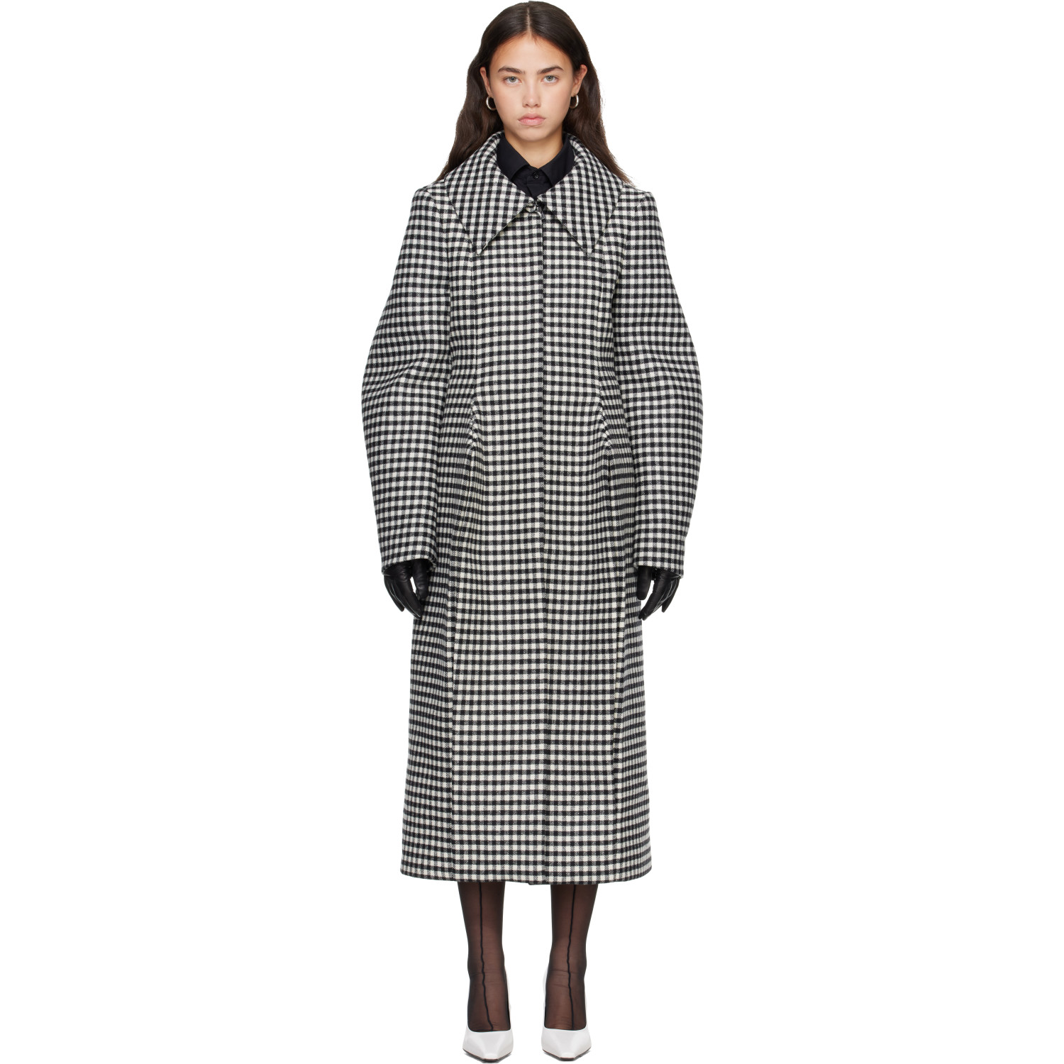 Jean Paul Gaultier Black & White ' The Pleated' Coat