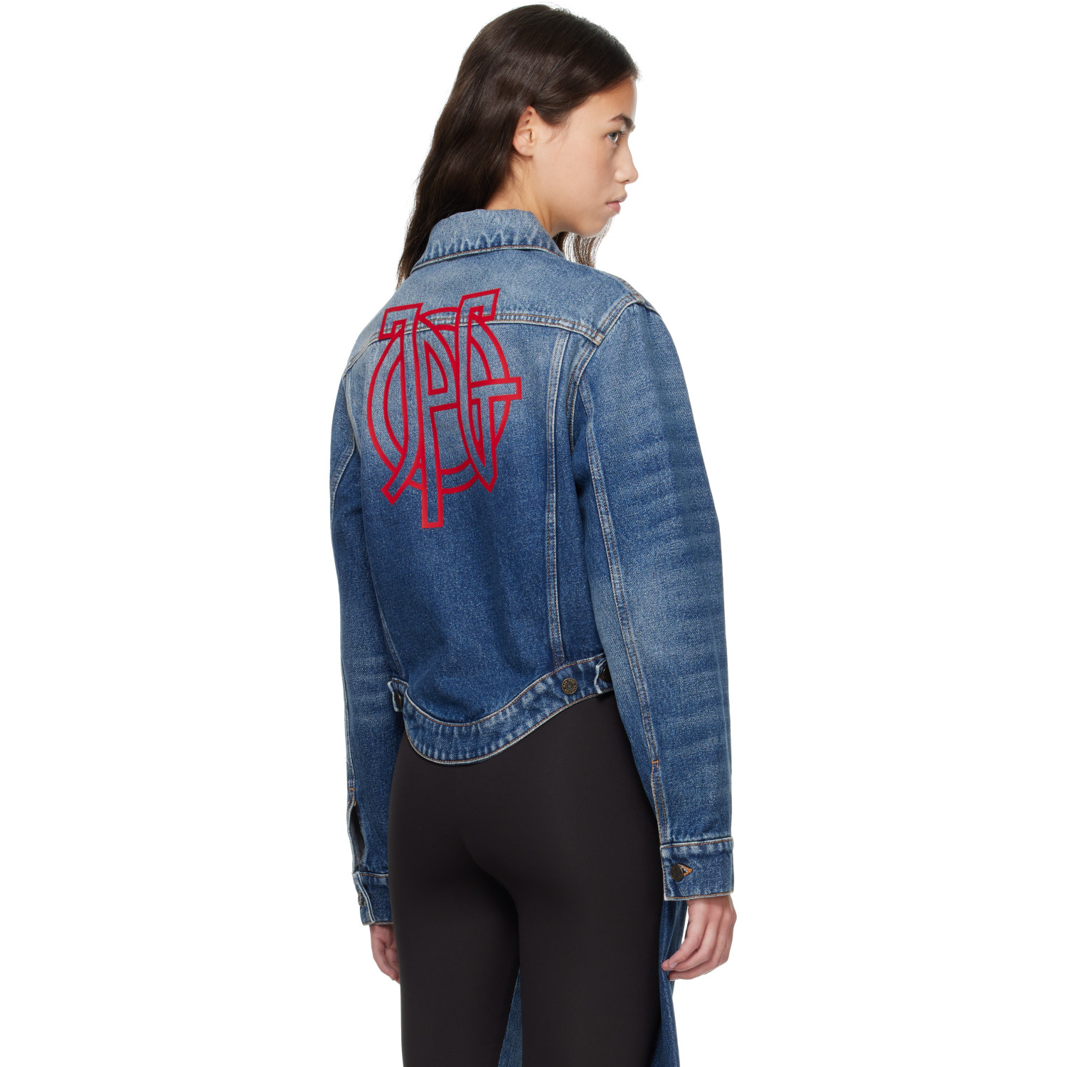 JEAN PAUL GAULTIER 블루 더 JPG 커브드 자켓
