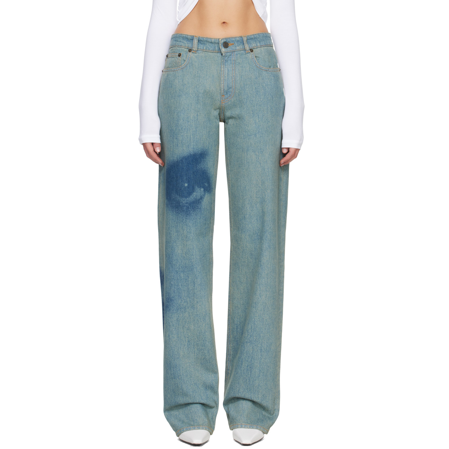 Jean Paul Gaultier Blue 'The Face Denim' Jeans