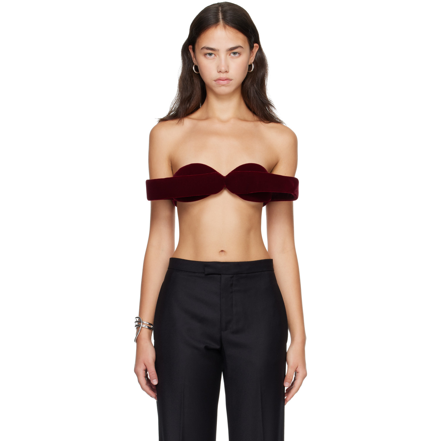 Jean Paul Gaultier Burgundy Bow Bra