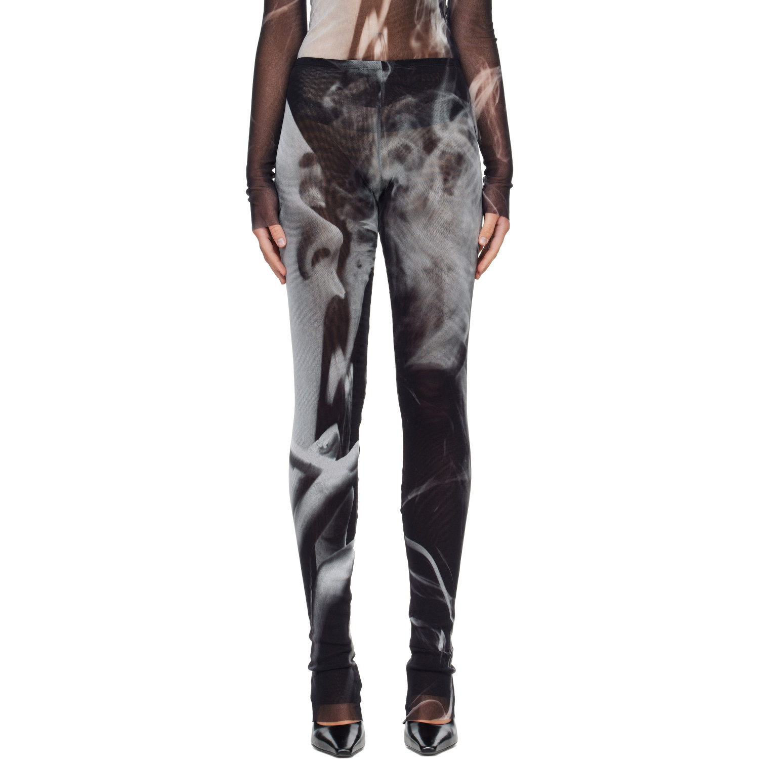 Jean Paul Gaultier Black & Gray 'The Smoking Women' Leggings