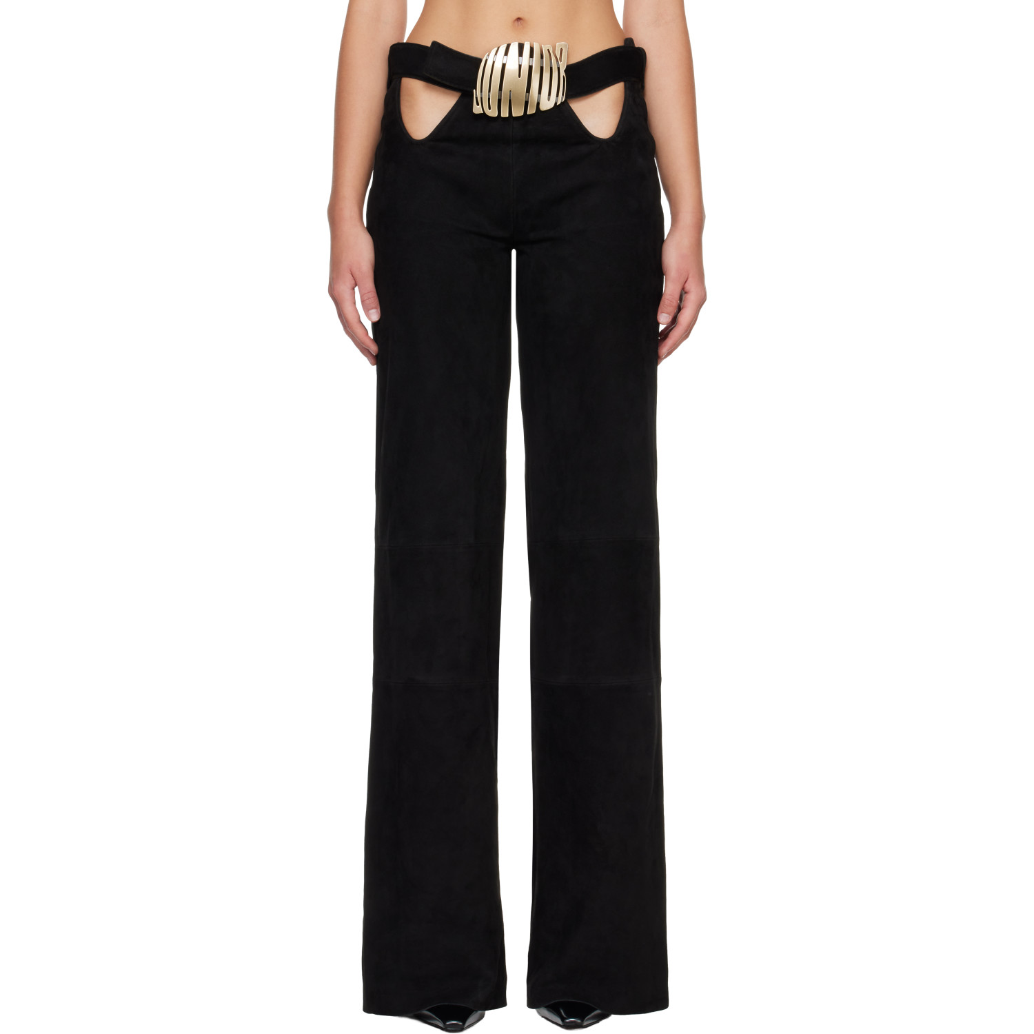 Jean Paul Gaultier Black 'The Curved Suede' Trousers