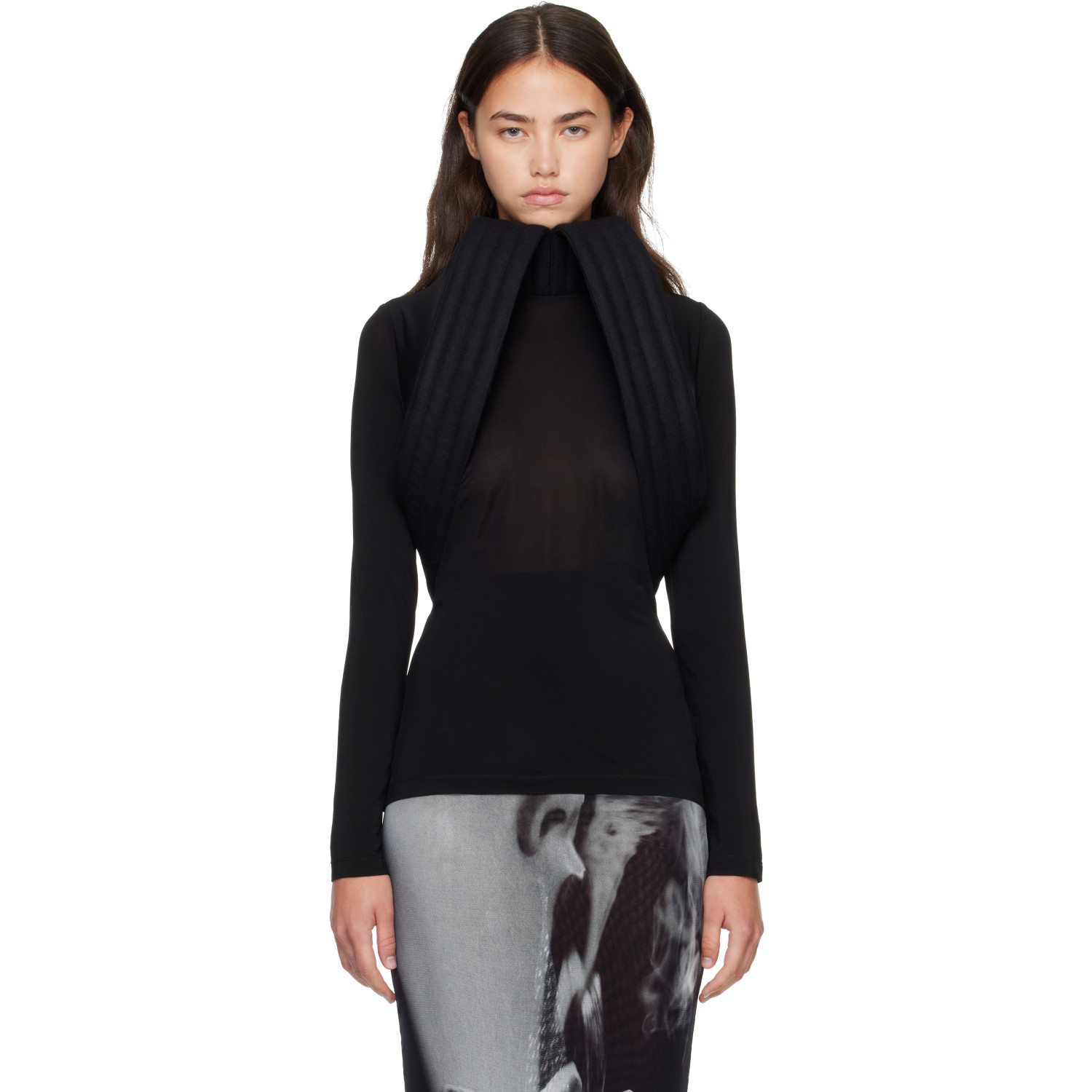 Jean Paul Gaultier Black 'The Sculpted' Turtleneck