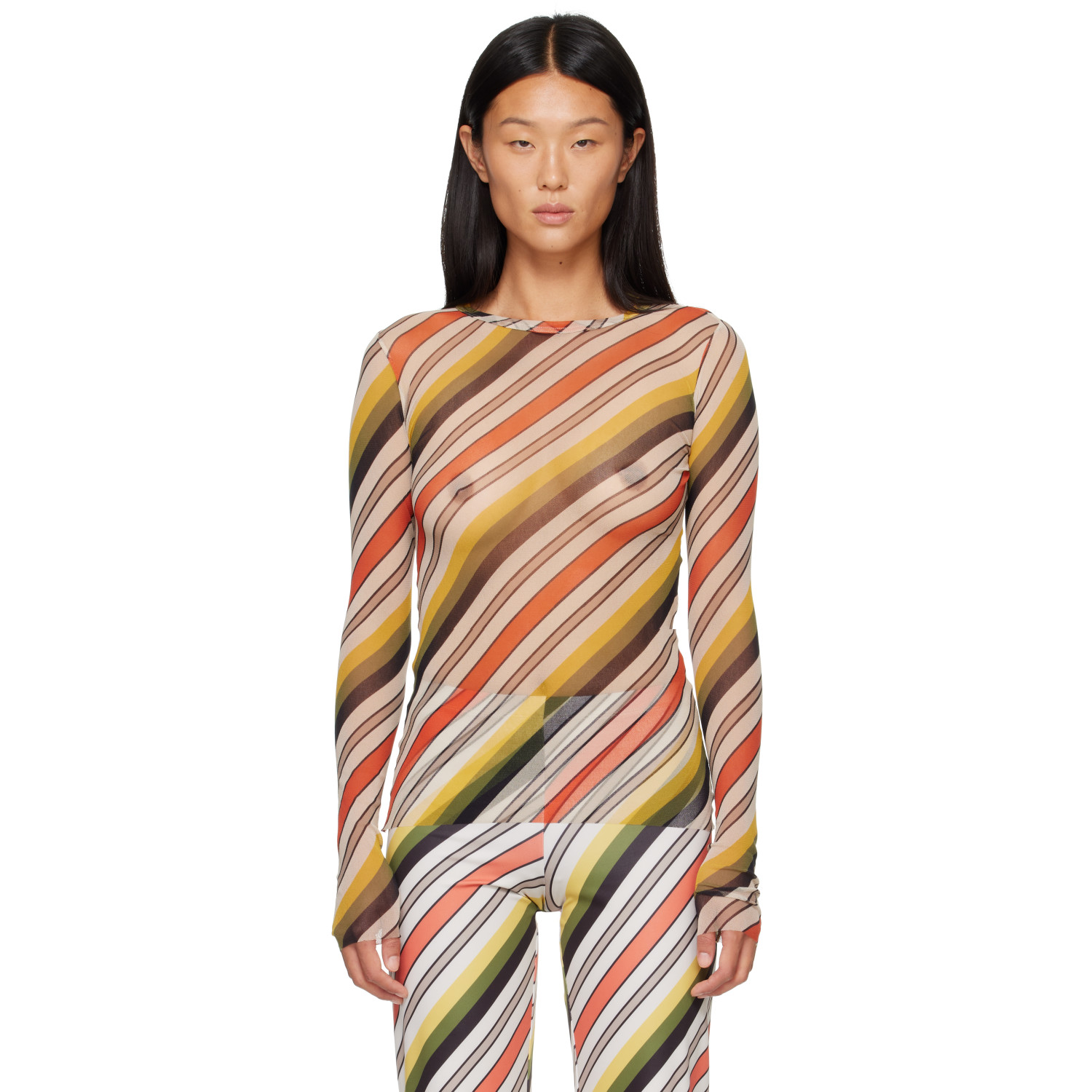 Jean Paul Gaultier Multicolor 'The Retro Stripe' Top