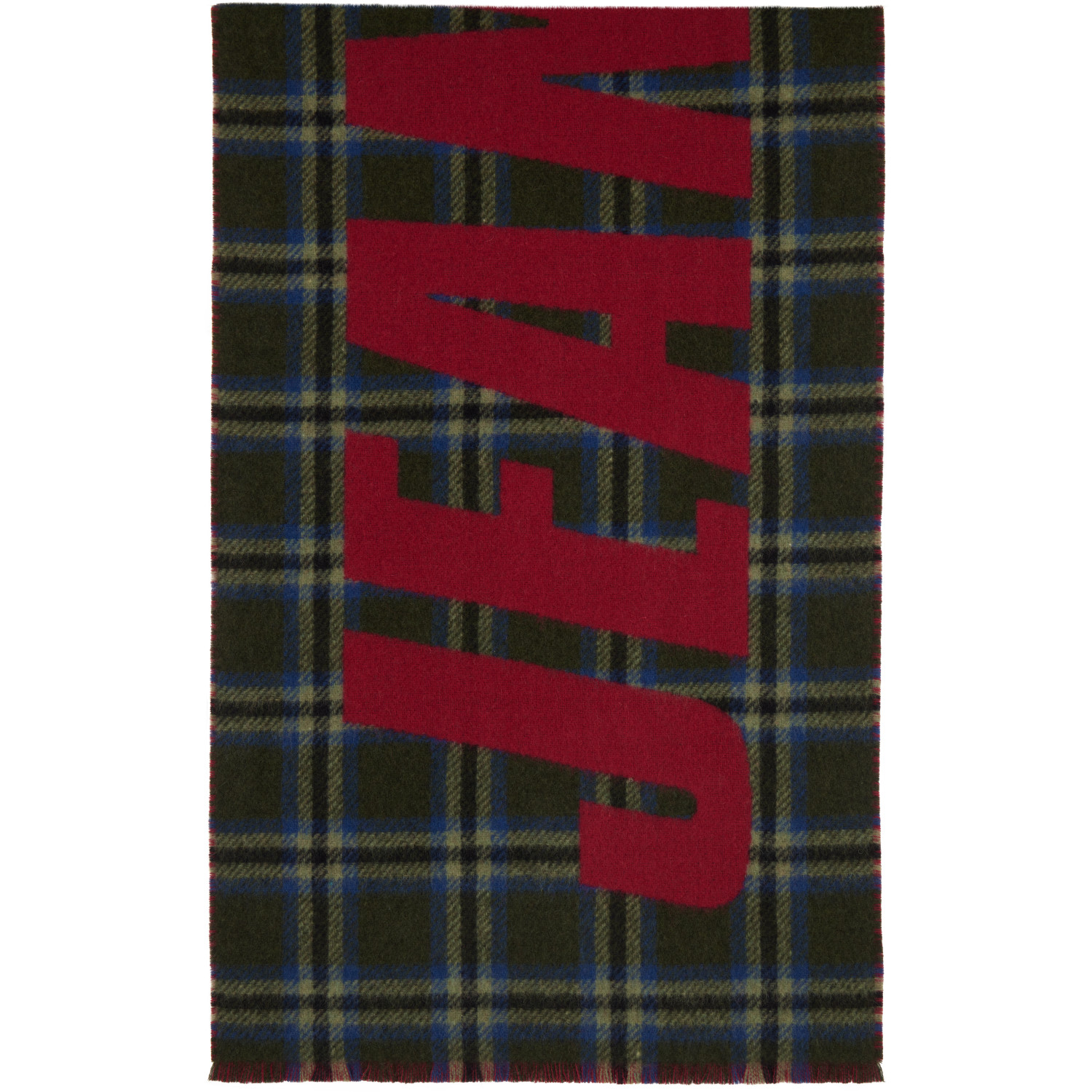 Jean Paul Gaultier Green 'The Gaultier' Tartan Scarf