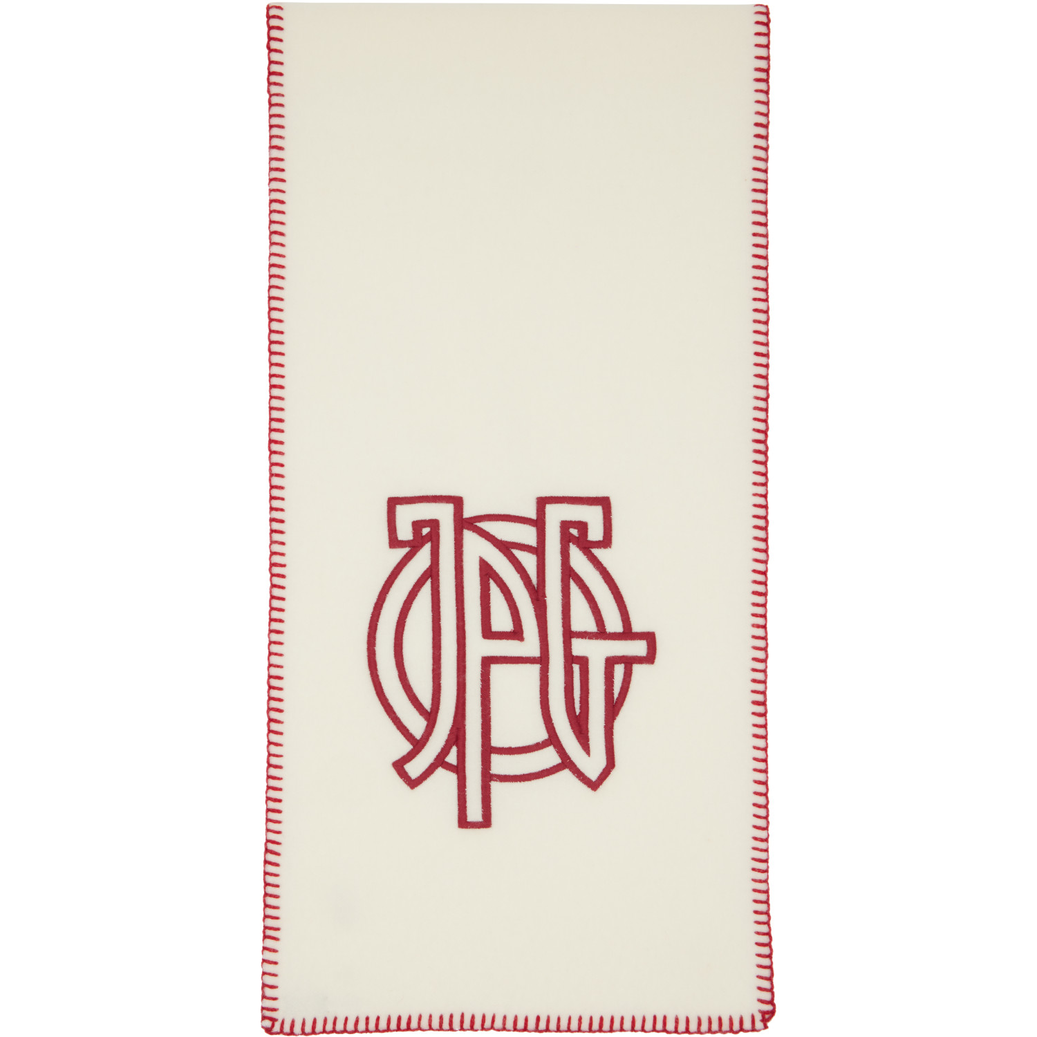 Jean Paul Gaultier Off-White Wool Stitch Scarf