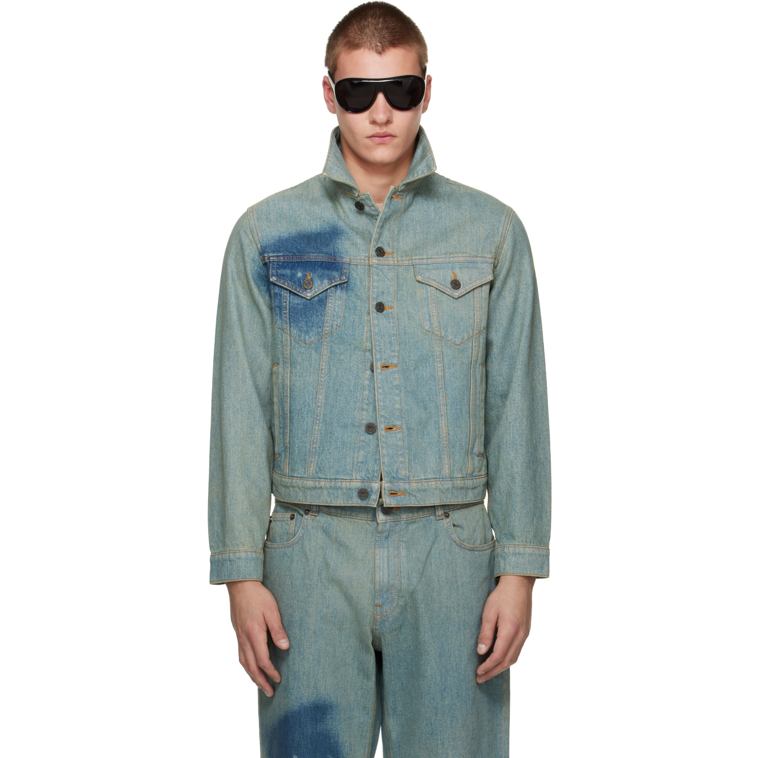 Jean Paul Gaultier Blue 'The Face' Denim Jacket