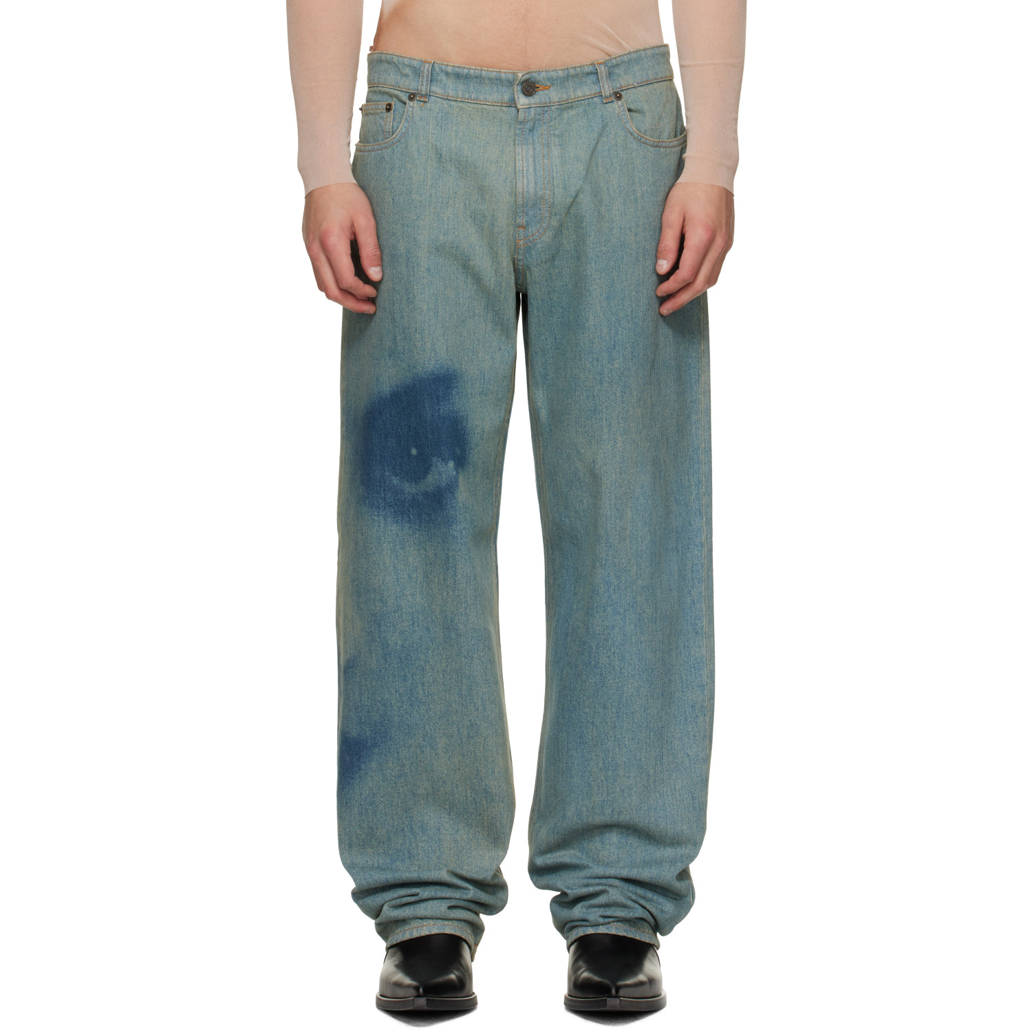 Jean Paul Gaultier Blue 'The Face Denim' Jeans