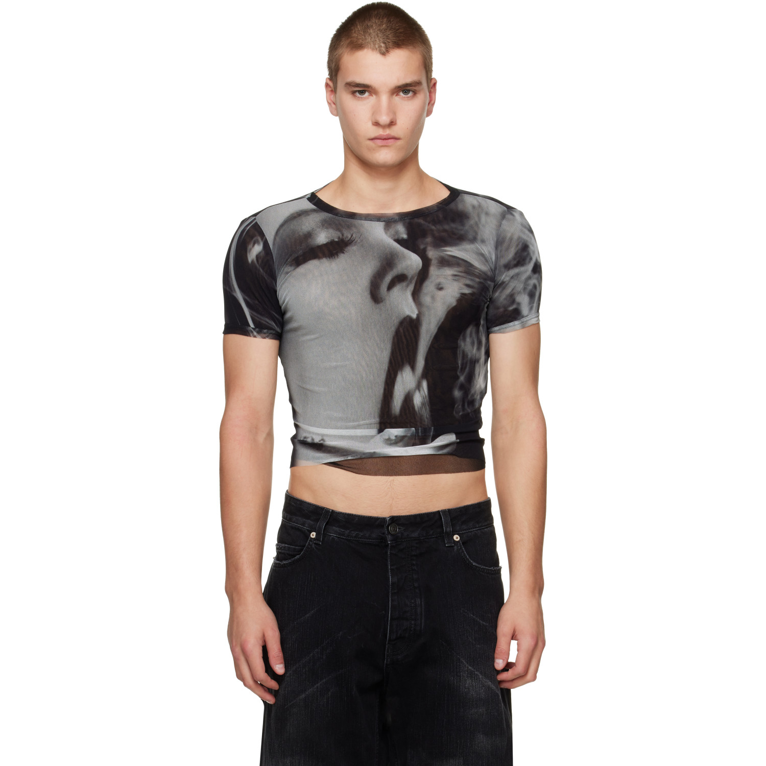 Jean Paul Gaultier Black & Gray 'The Smoking Women' Baby T-shirt