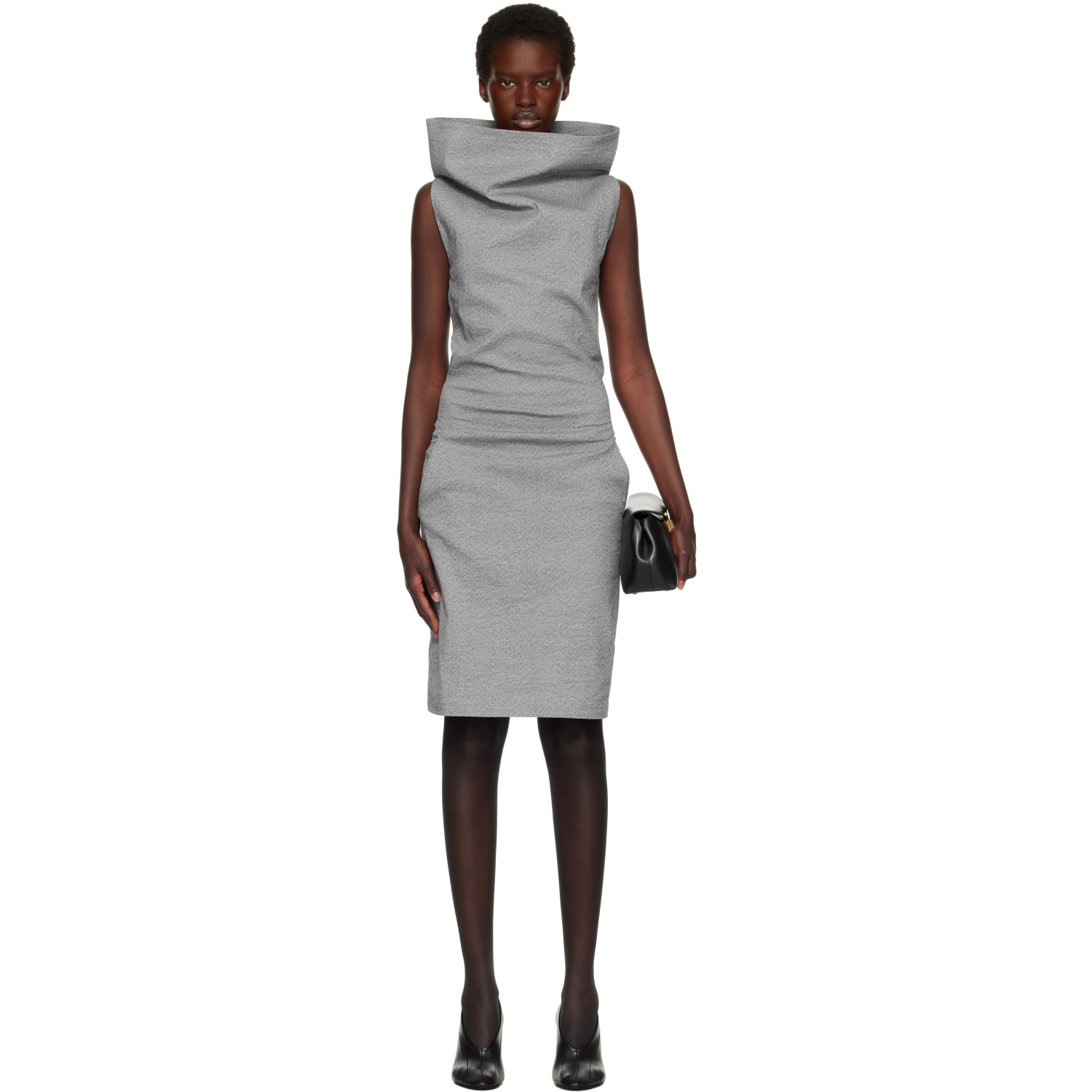 ISSEY MIYAKE Gray Allow Midi Dress