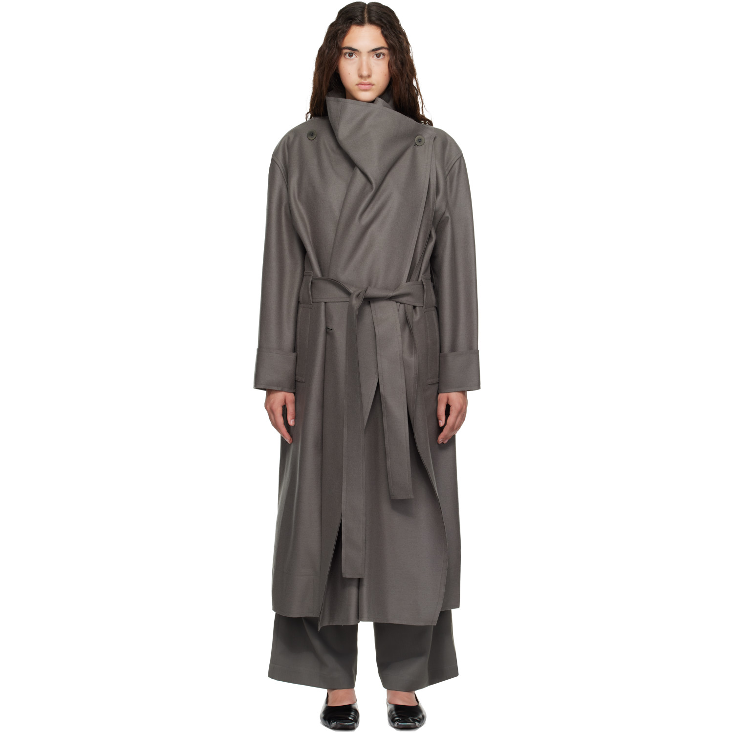 ISSEY MIYAKE Gray Shell Coat