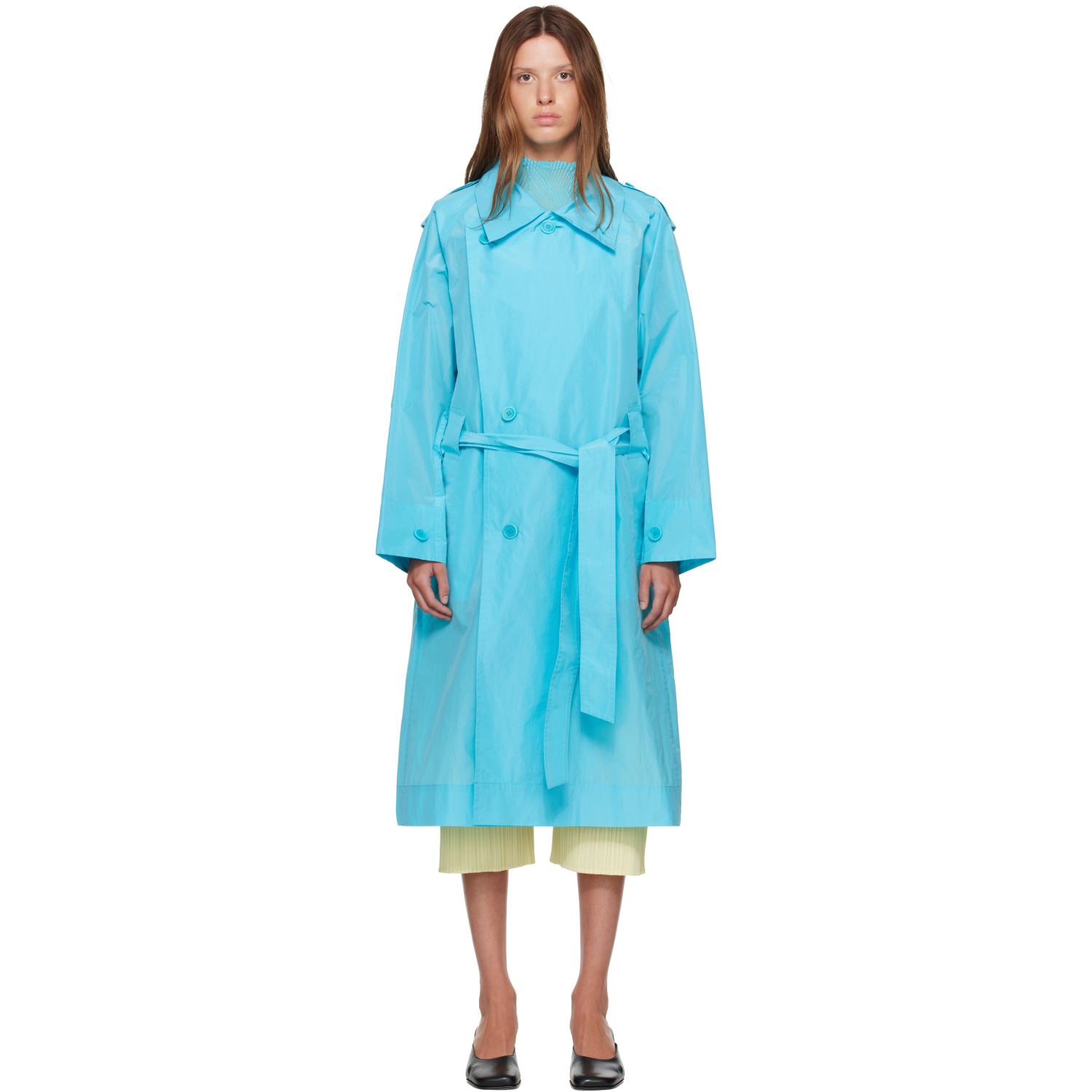 ISSEY MIYAKE Blue Correlation Coat