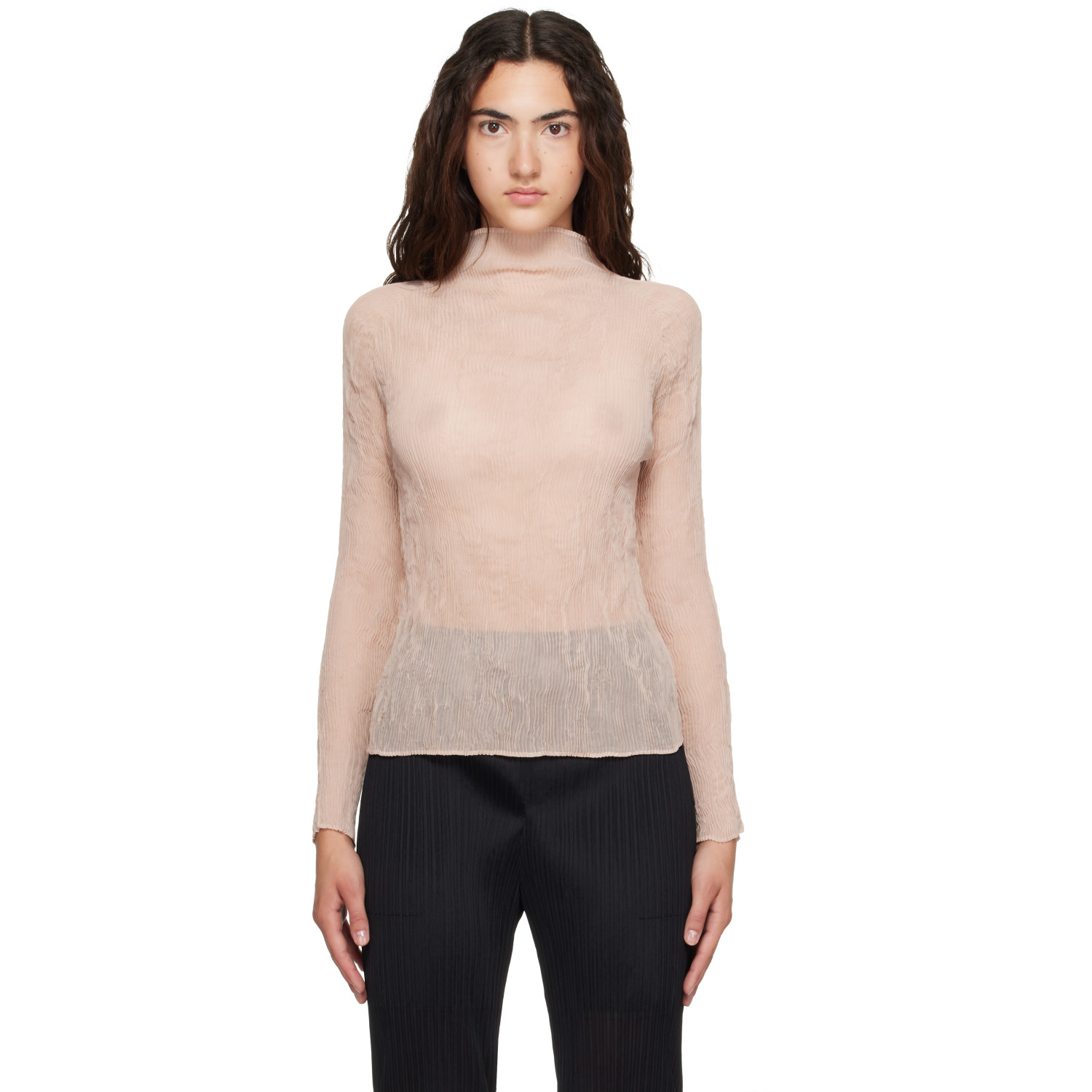 ISSEY MIYAKE Pink Chiffon Twist 2 Top