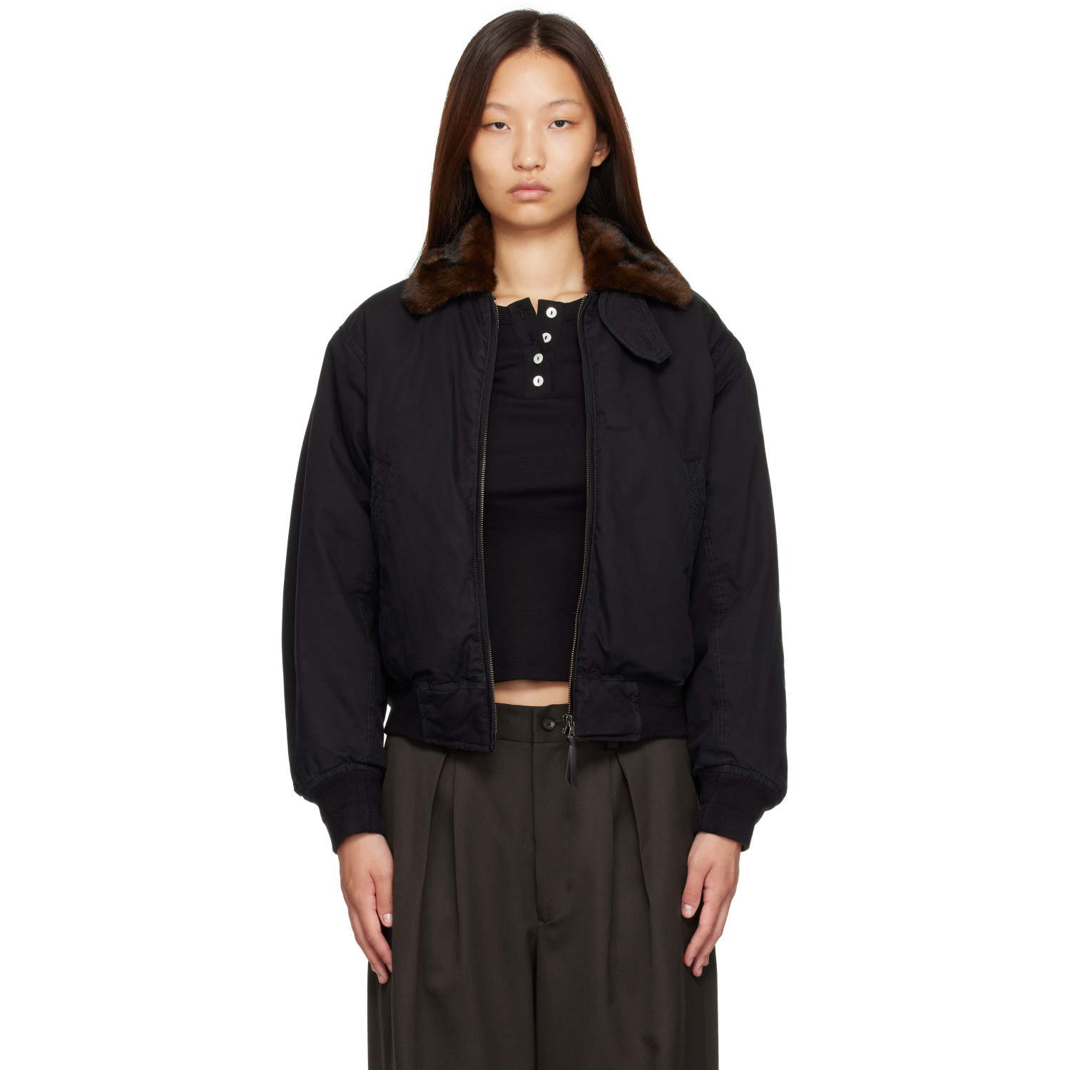 Nothing Written Black Maison Pilot Jacket