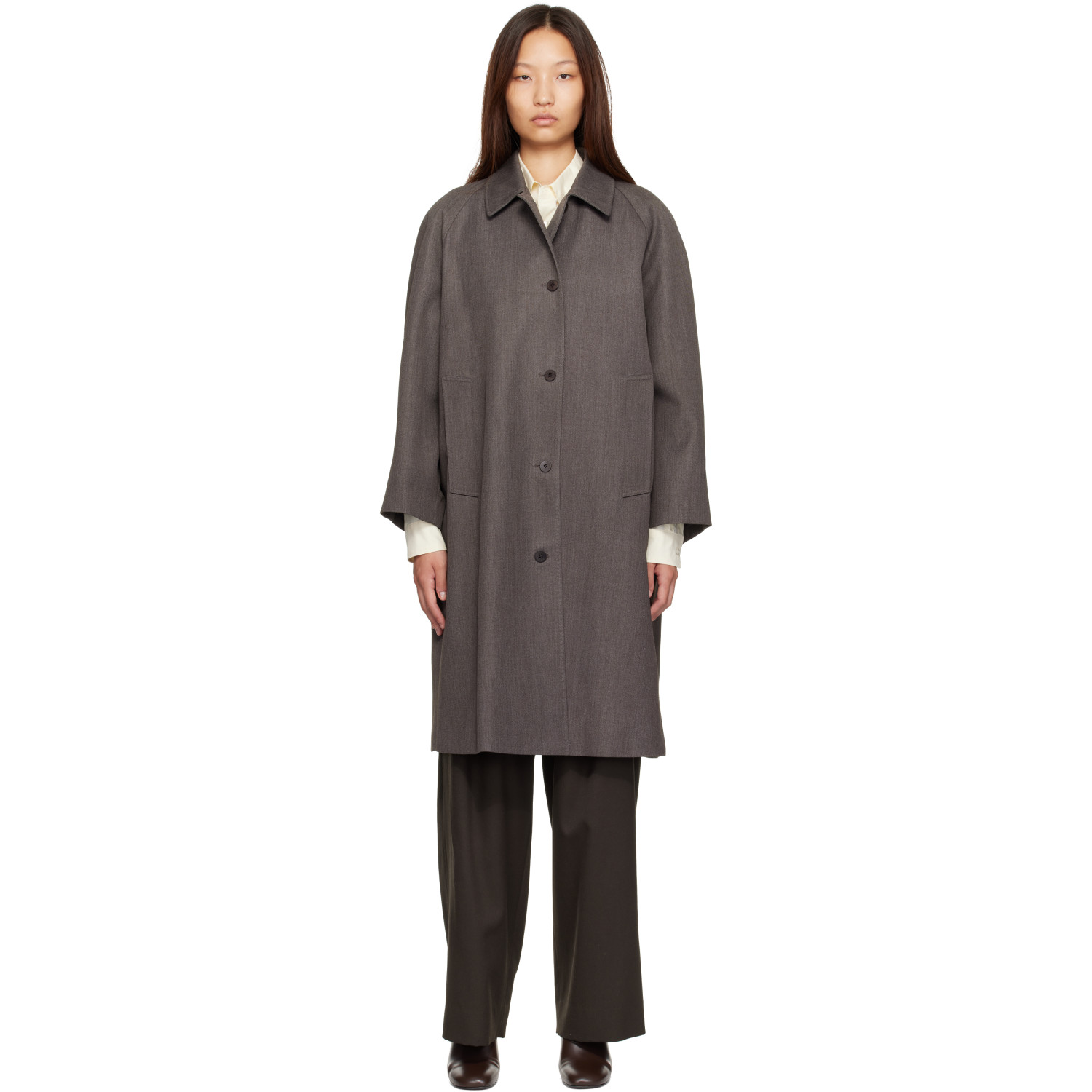 Nothing Written Brown Balmacaan Coat