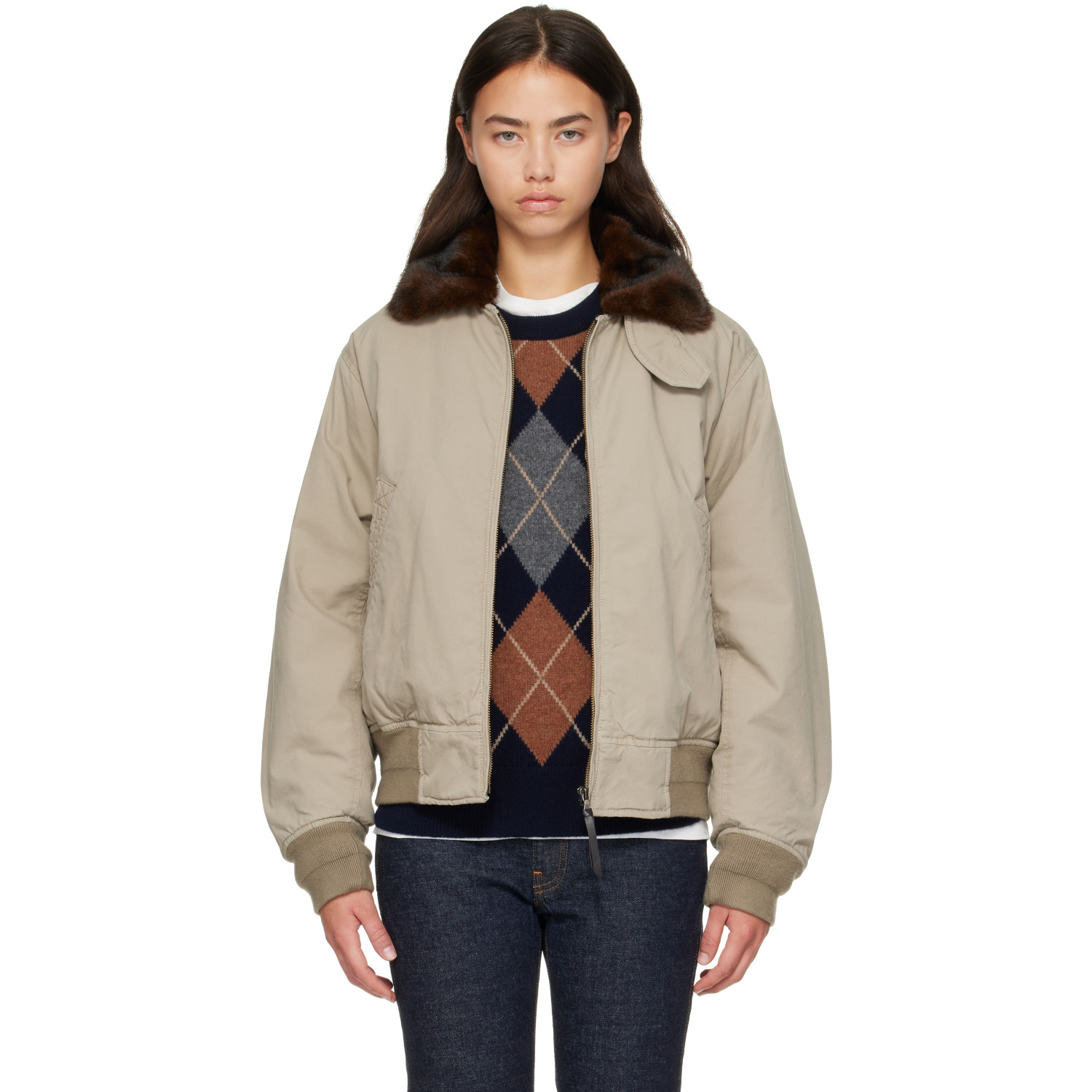 Nothing Written Beige Maison Pilot Jacket