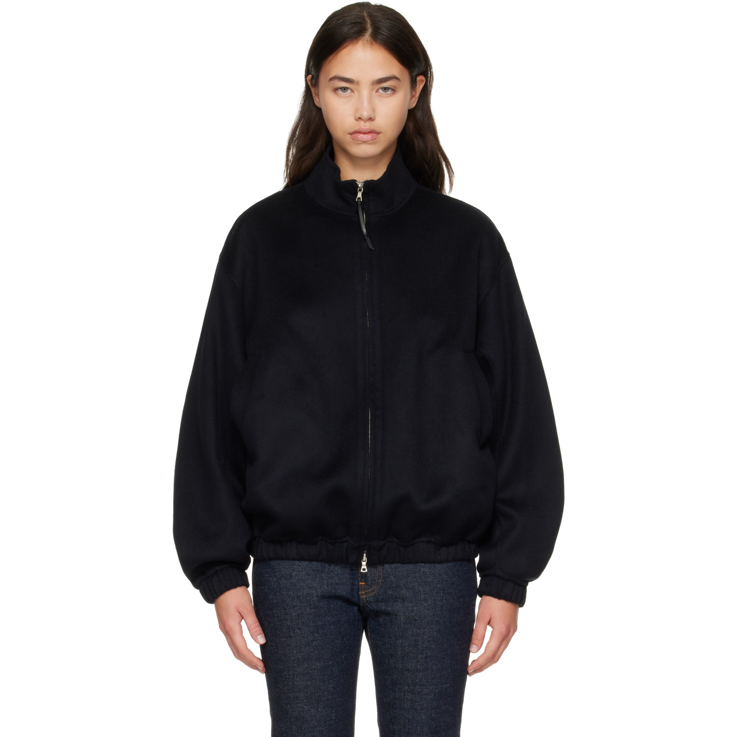 Nothing Written Navy Plaza Zip Blouson Jacket