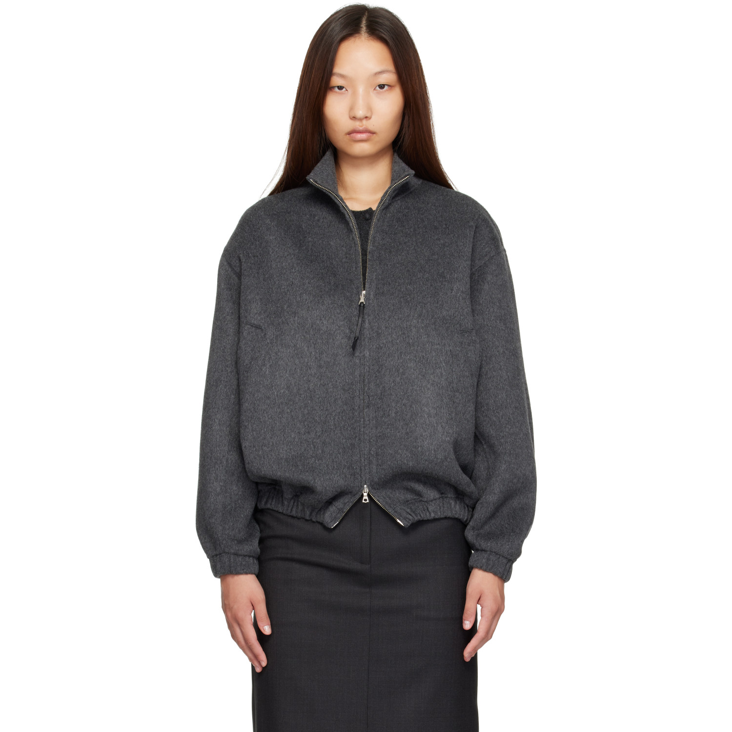 Nothing Written Gray Plaza Zip Jacket