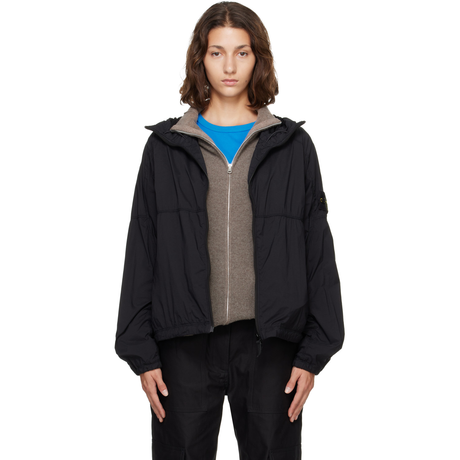 Stone Island Black Q100020 Ultralight Nylon Stretch-TC Jacket