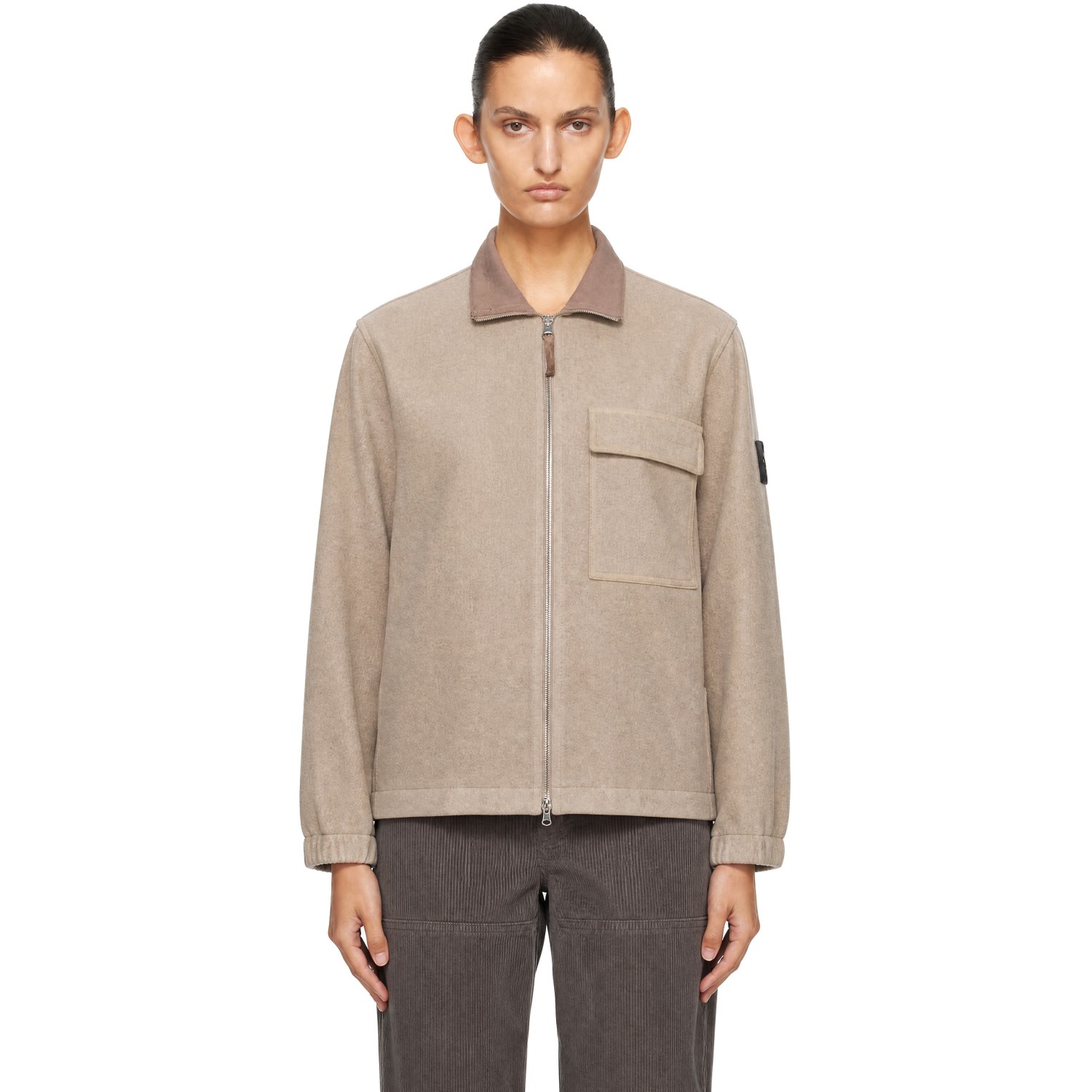 Stone Island Beige 1200033 Wool Nylon Flannel-TC Jacket