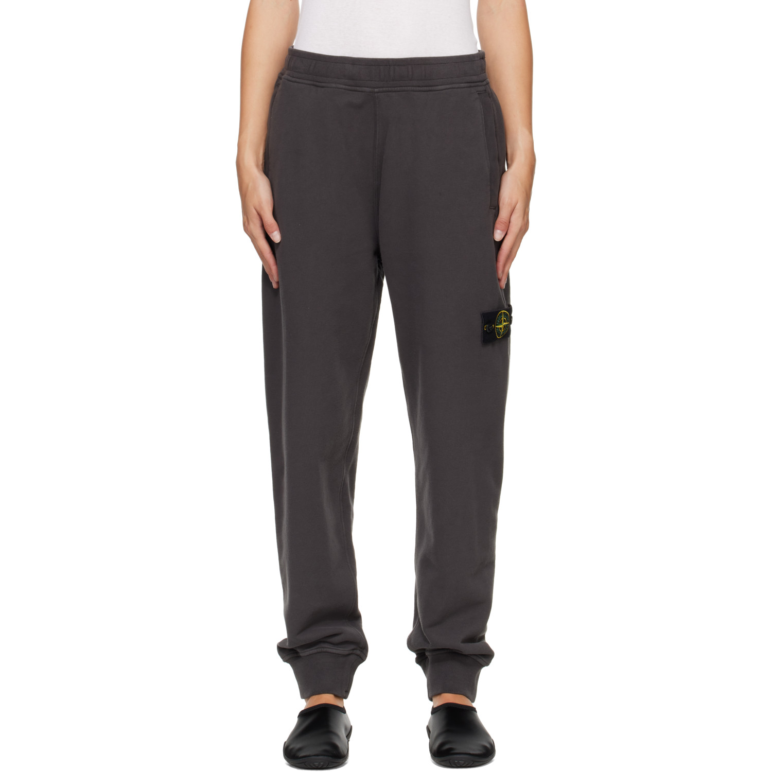 Stone Island Gray 6200012 Brushed Organic Cotton Fleece Sweatpants
