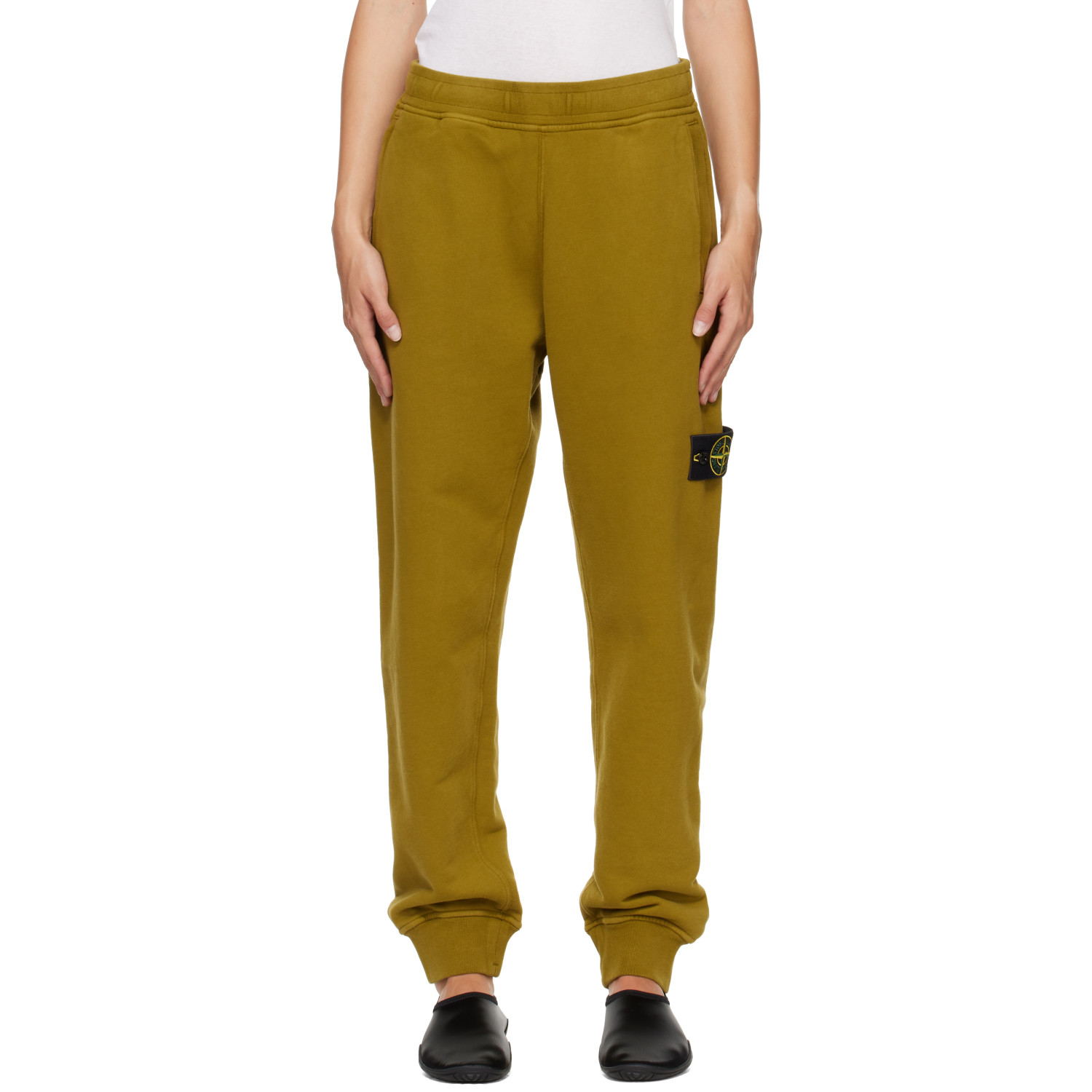 Stone Island Khaki 6200012 Brushed Organic Cotton Fleece Sweatpants