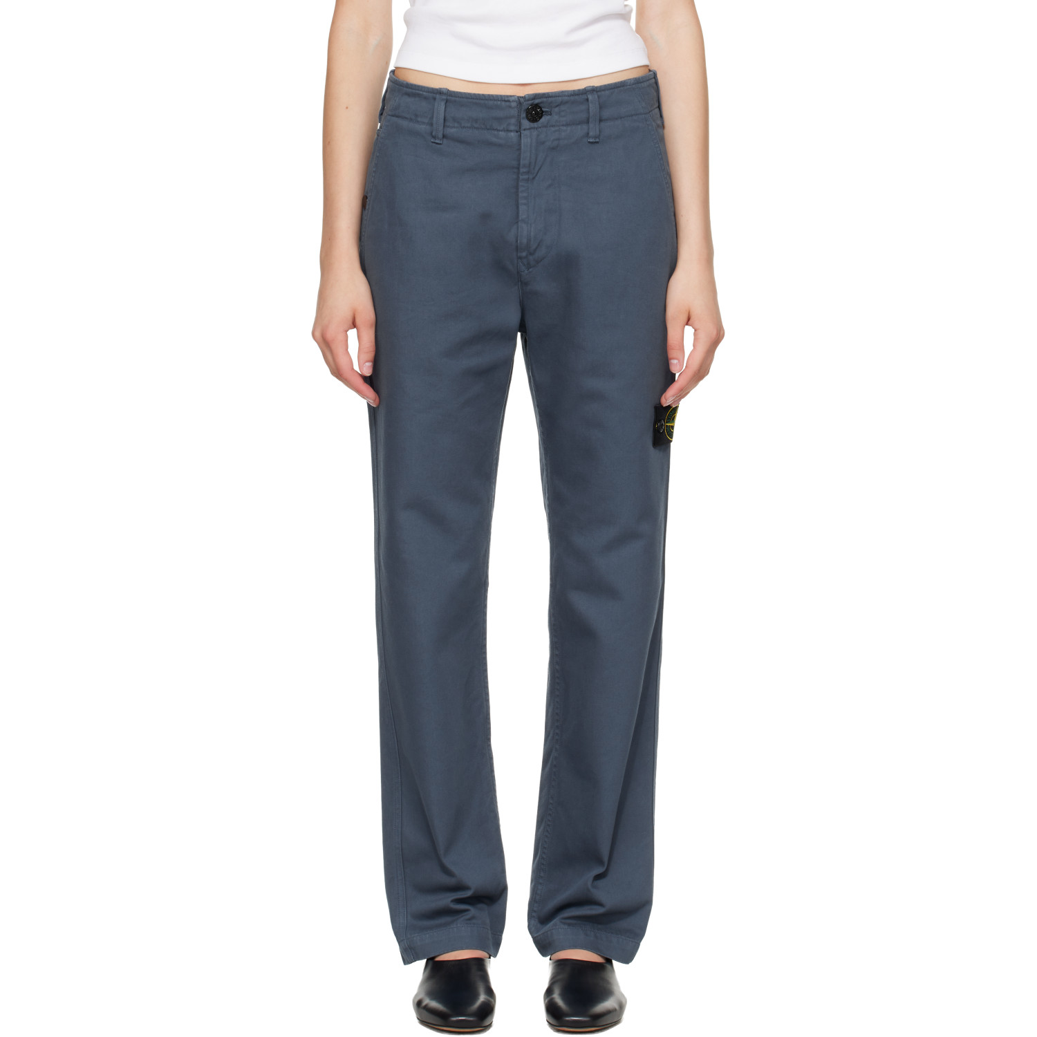 Stone Island Navy 3100001 Dense Cotton-TC Trousers